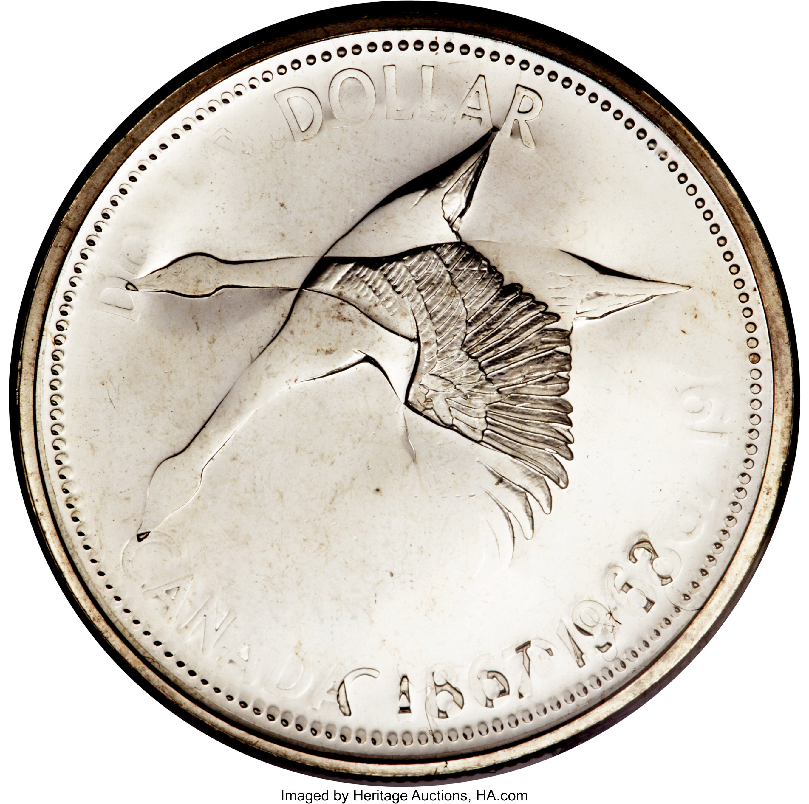 1867-1967 S$1  Goose PL MS63 thumbnail 4