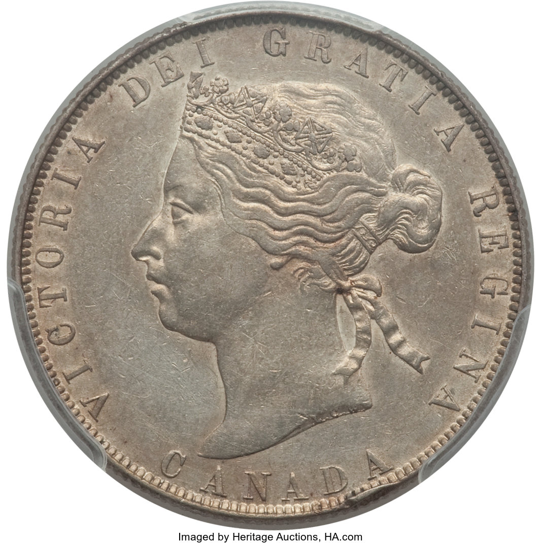 Canada: Victoria 50 Cents 1870 AU53 PCGS,...