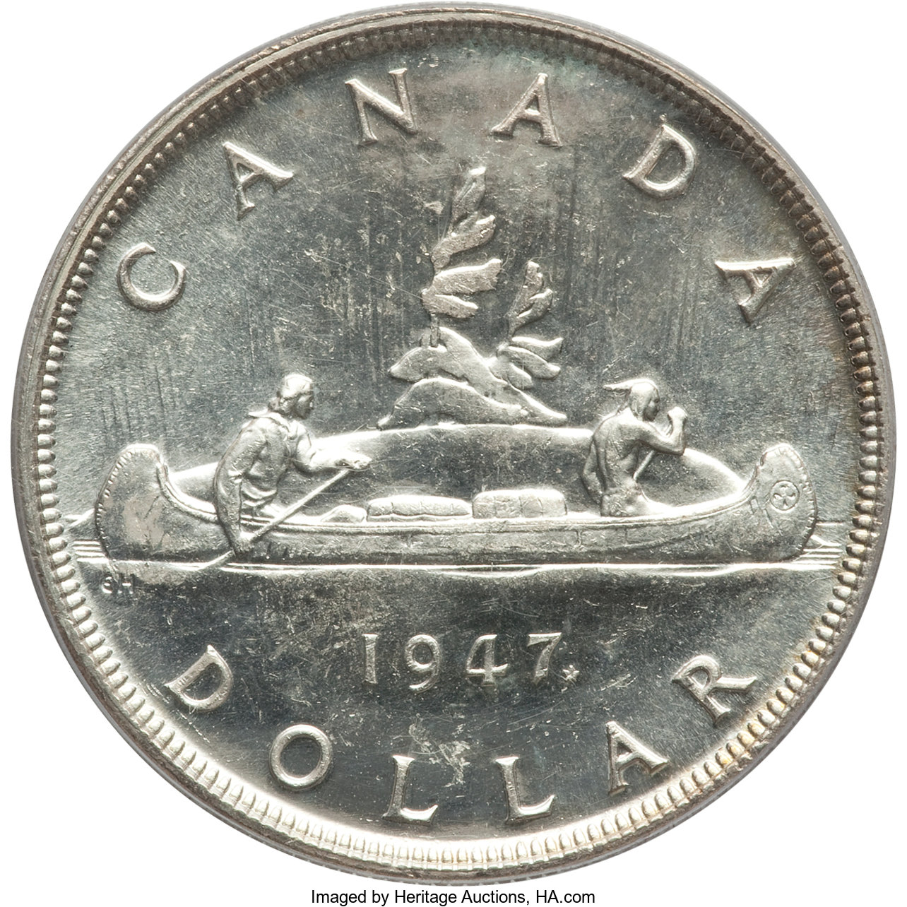 1947 S$1 Maple Leaf MS (KM-37) MS63 thumbnail 14