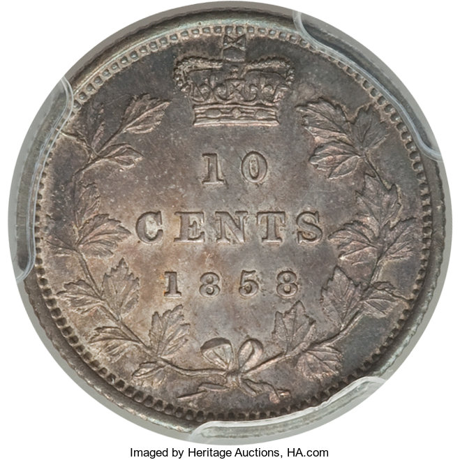 1858 10c Province of Canada MS63 thumbnail 8