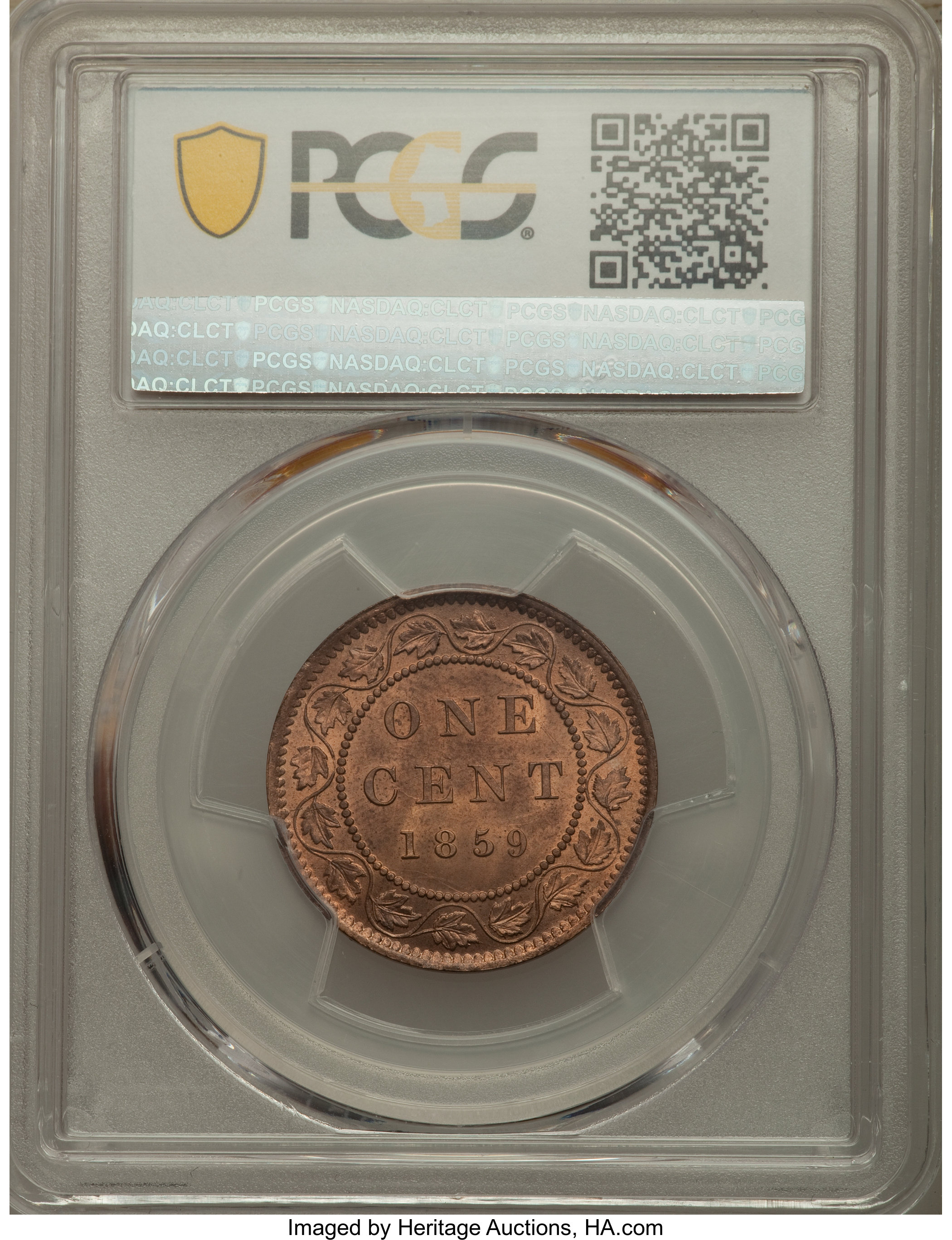 1859 1c Province of Canada, Narrow 9 MS RB MS64 RB thumbnail 4