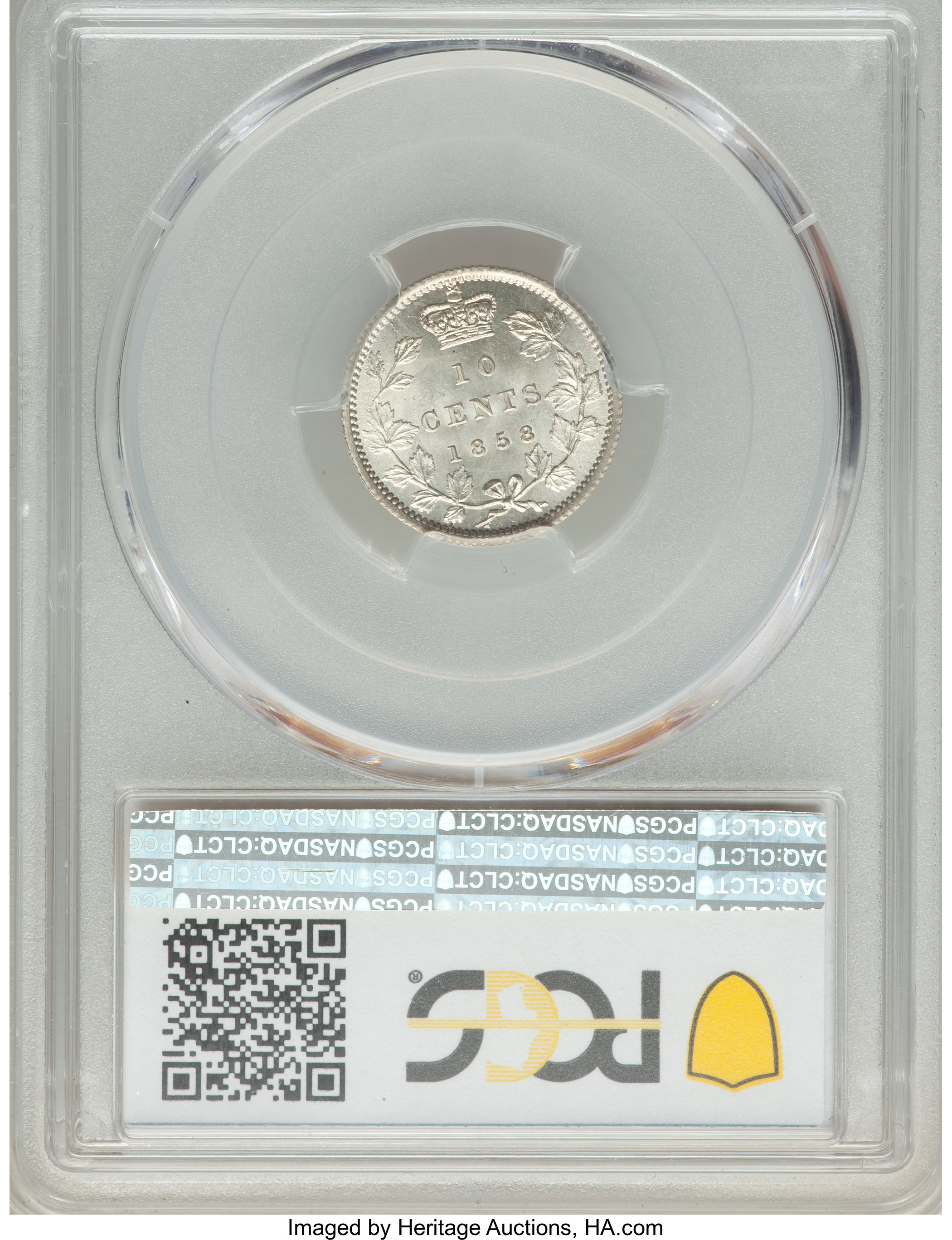 1858 10c Province of Canada MS63 thumbnail 3