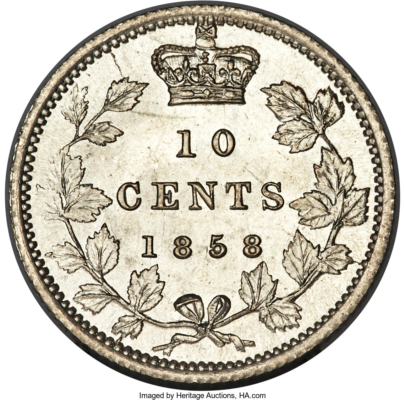 1858 10c Province of Canada MS63 thumbnail 4