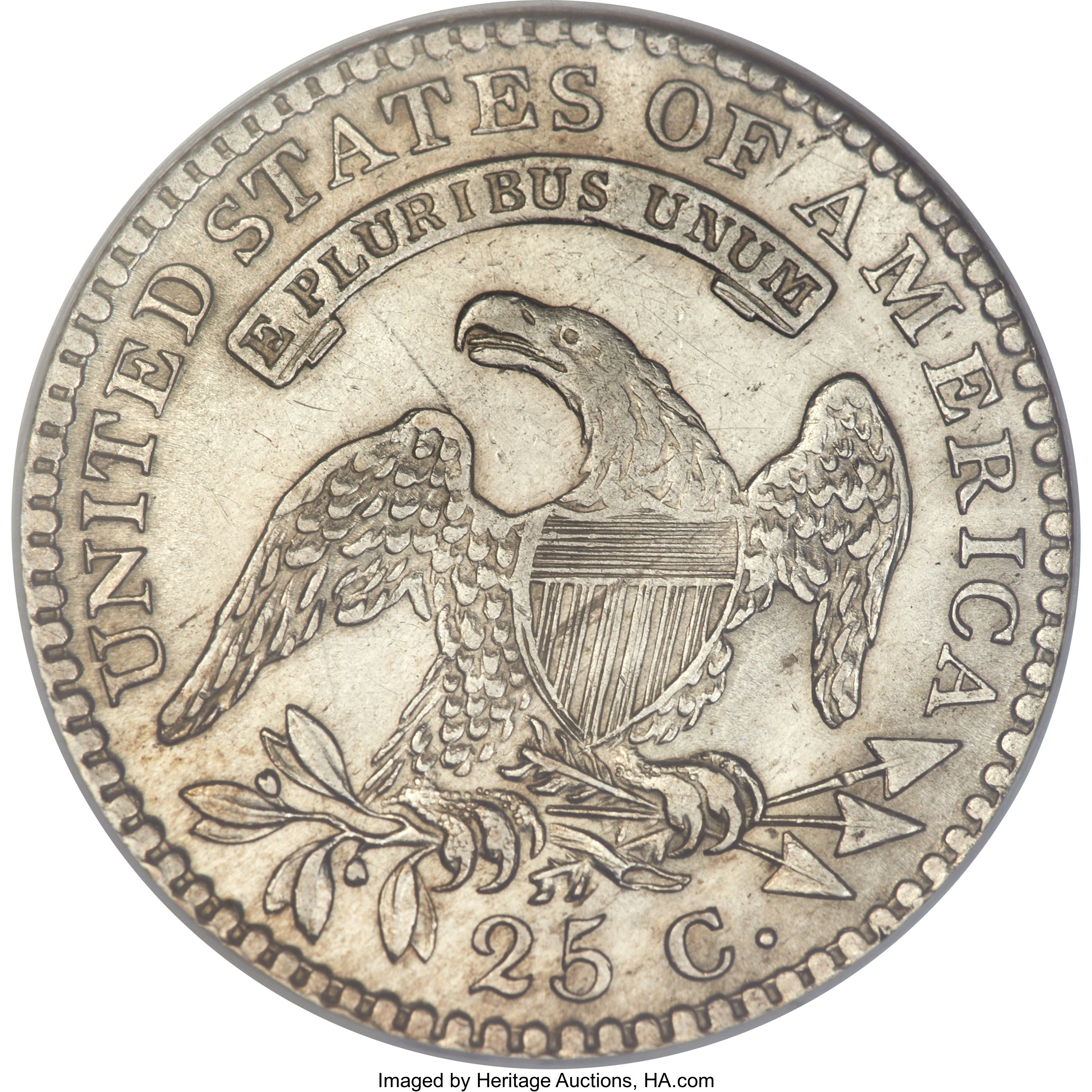 1818/5 25c Overdate, B-1 MS61 thumbnail 13