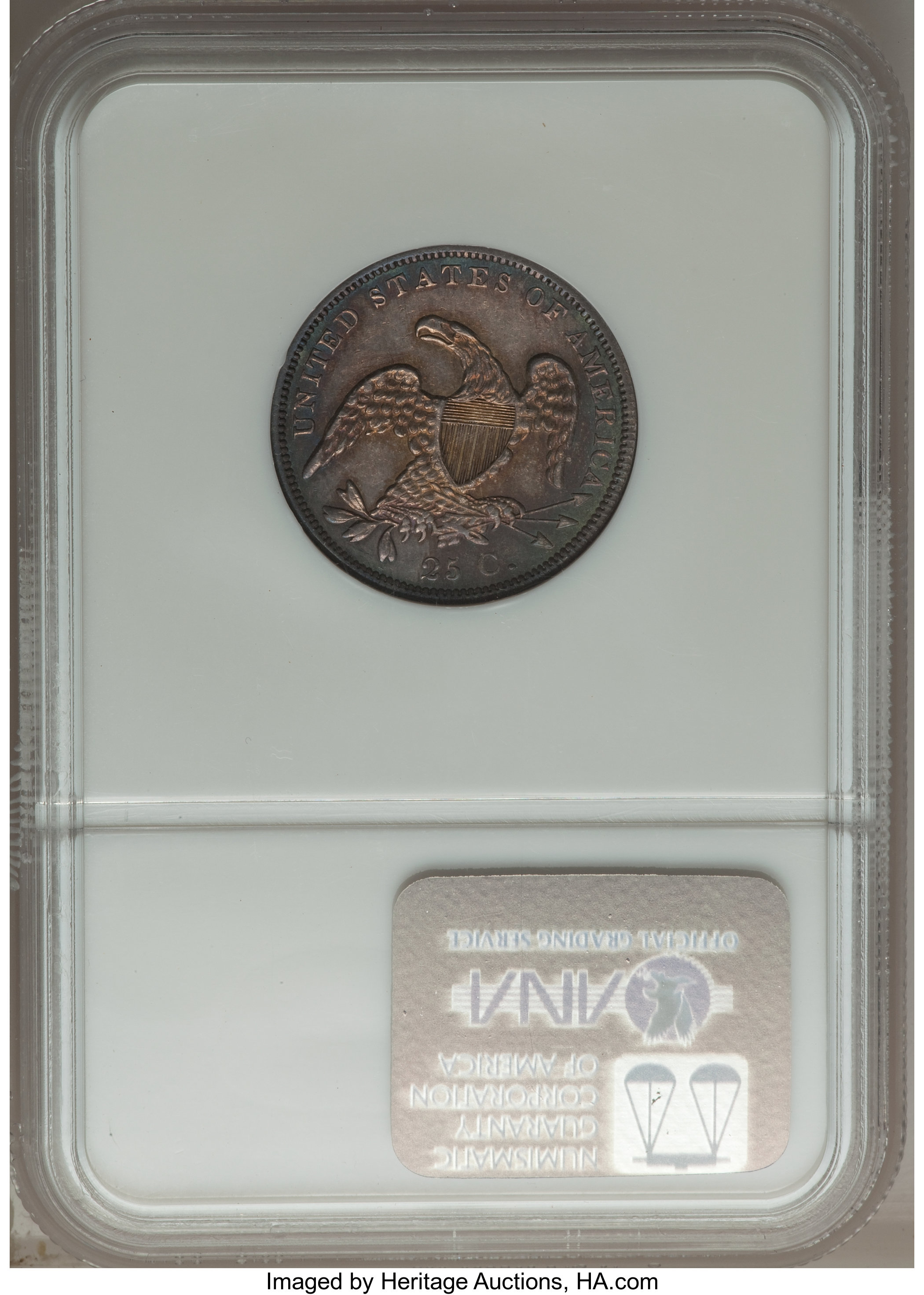 1837 25c B-2 AU55 CAC thumbnail 14
