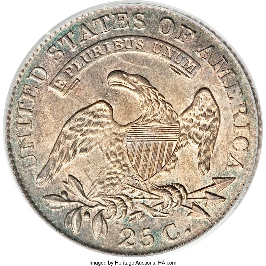 1818/5 25c Overdate, B-3 XF45 CAC thumbnail 24