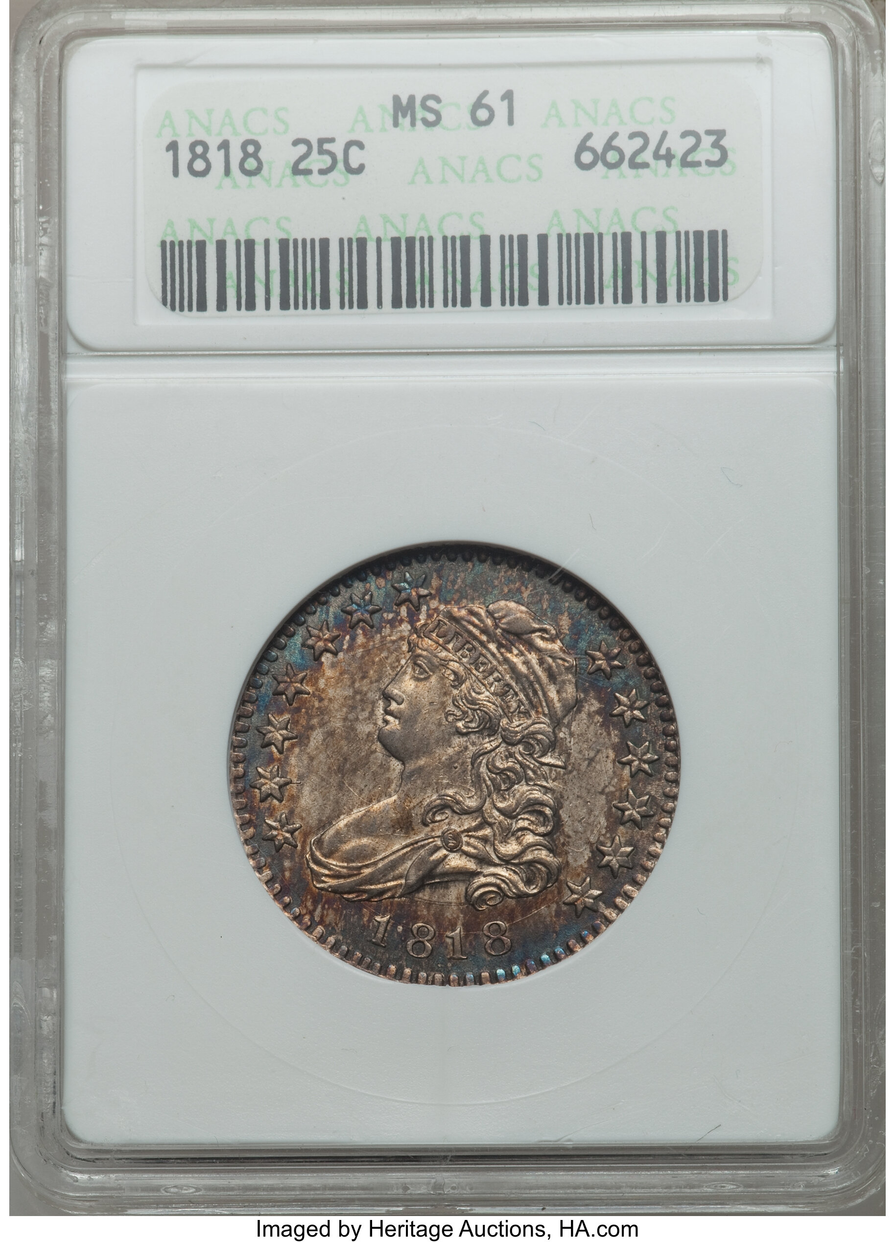 1818 25c B-10 MS60 thumbnail 4