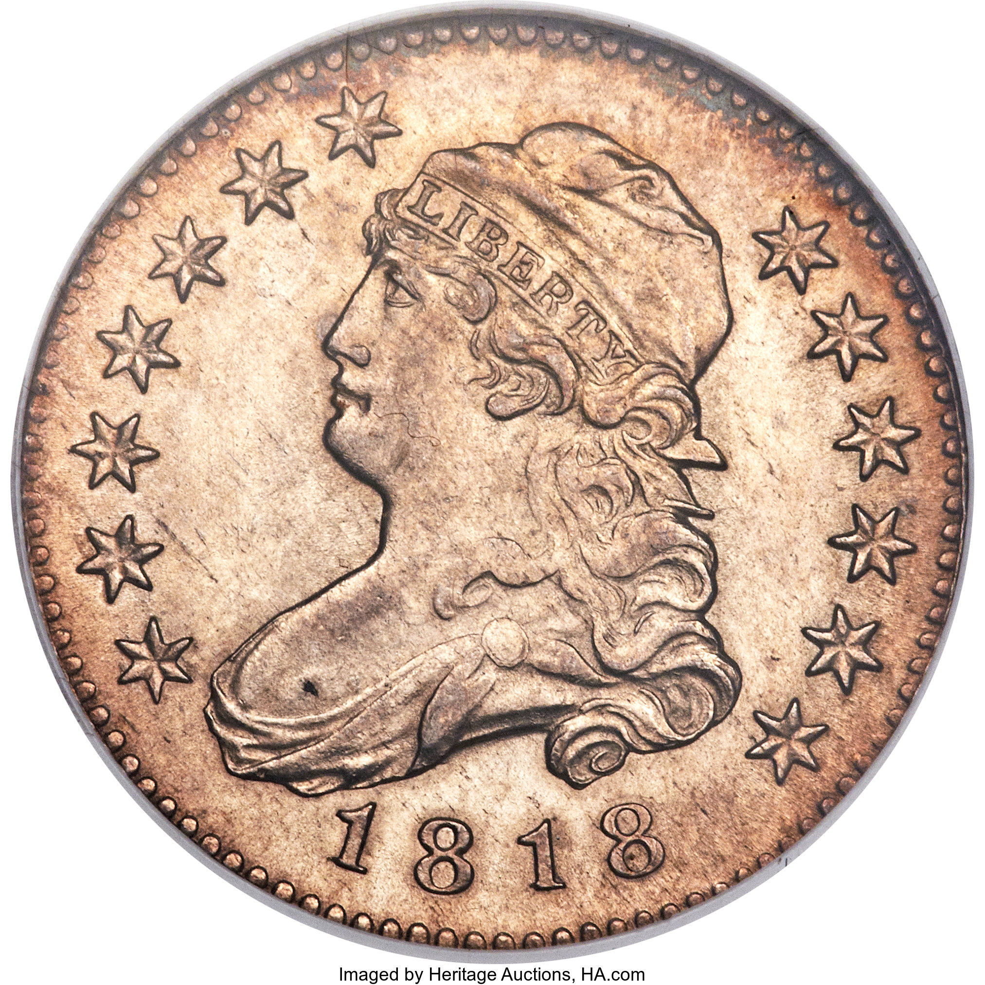 1818/5 25c Overdate, B-3 AG3 CAC thumbnail 25