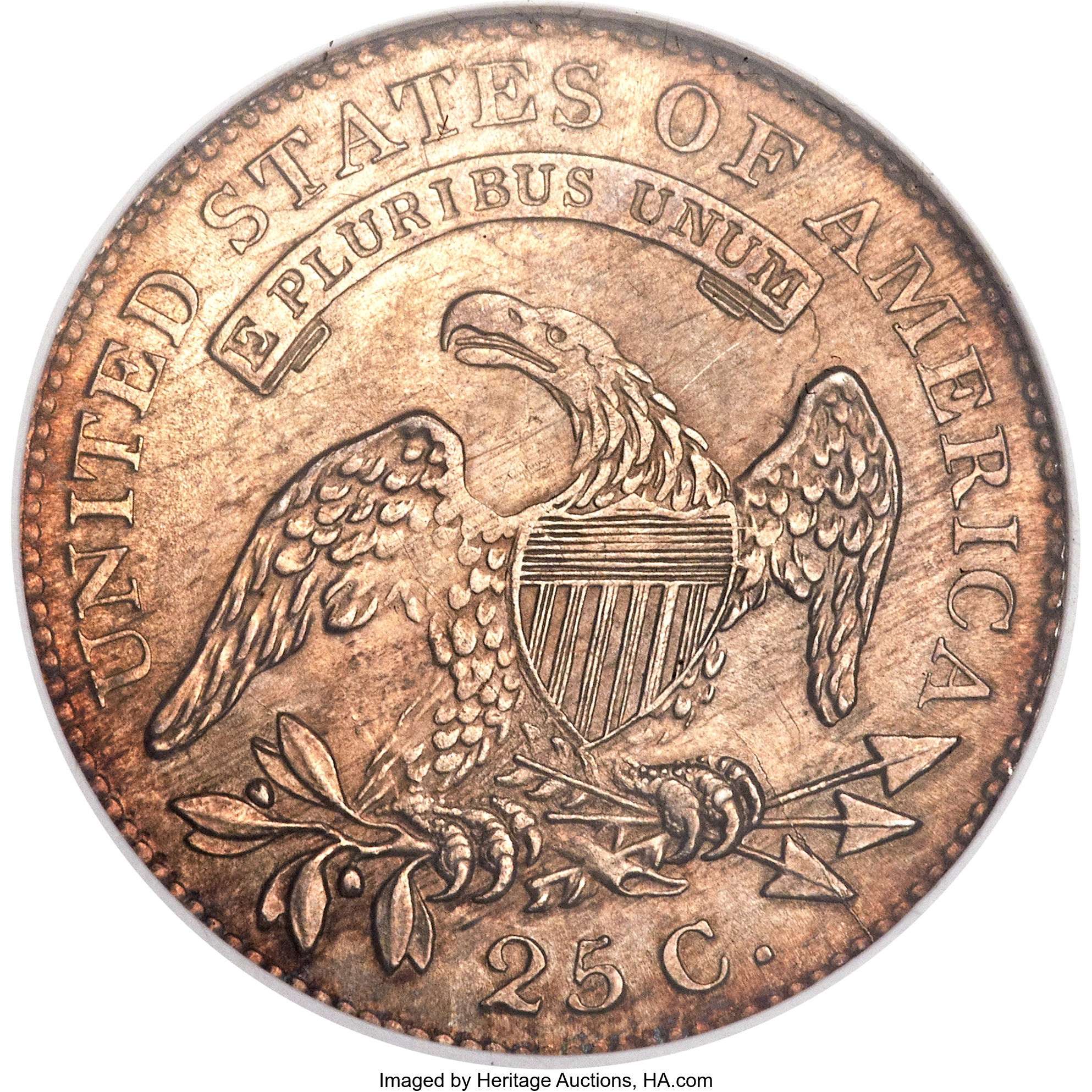 1818/5 25c Overdate, B-3 AG3 CAC thumbnail 23
