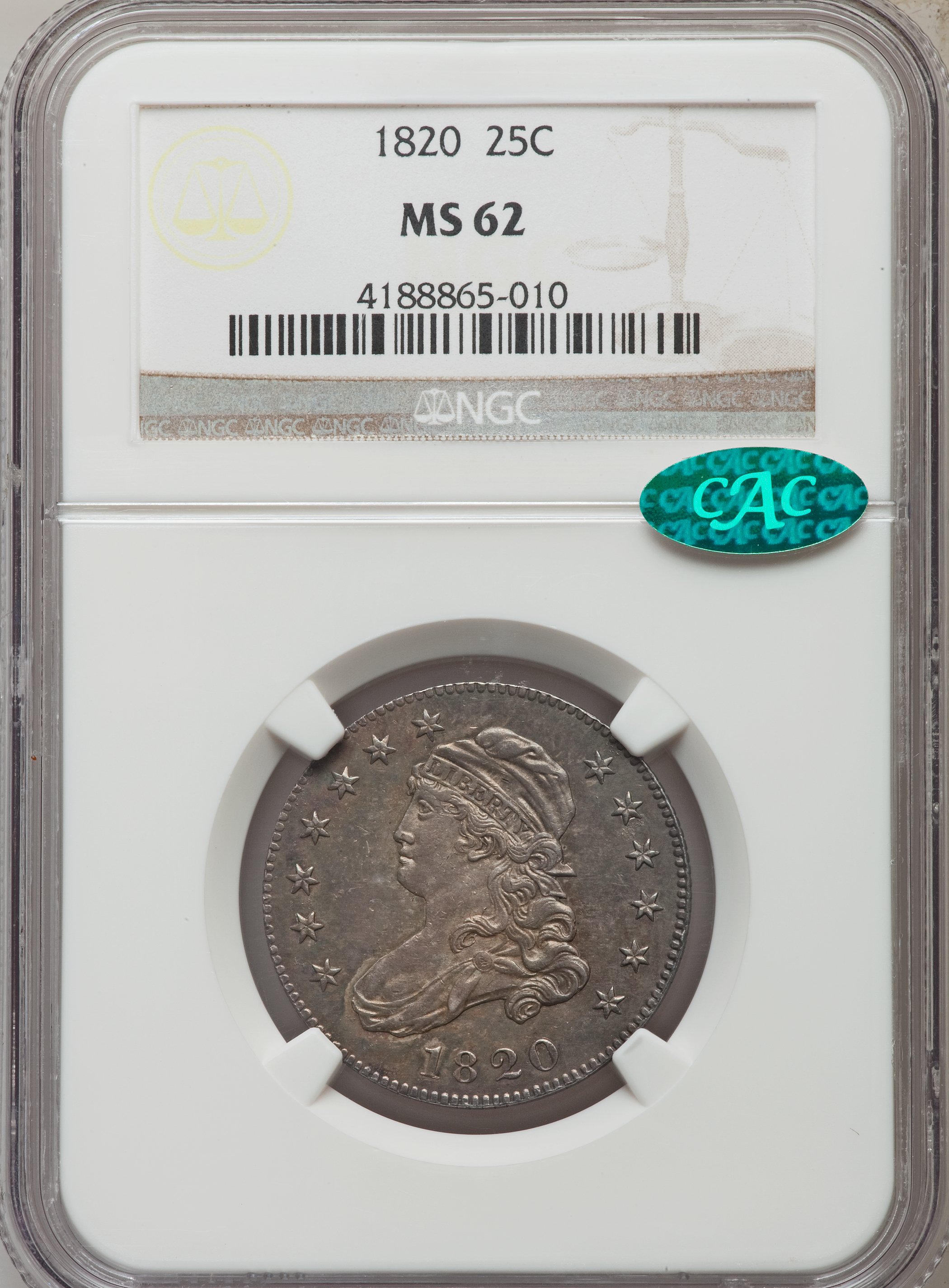 1820 25c Small 0, B-4 MS63 thumbnail 10