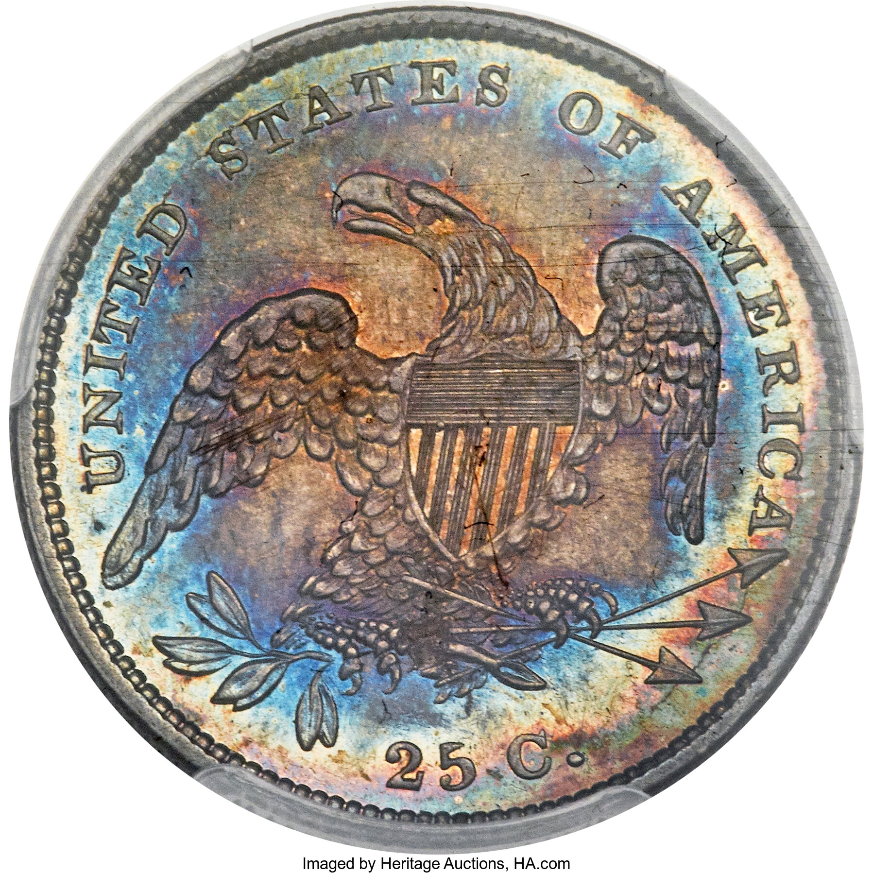 1831 25c Small Letters, B-2 AU55 CAC thumbnail 25