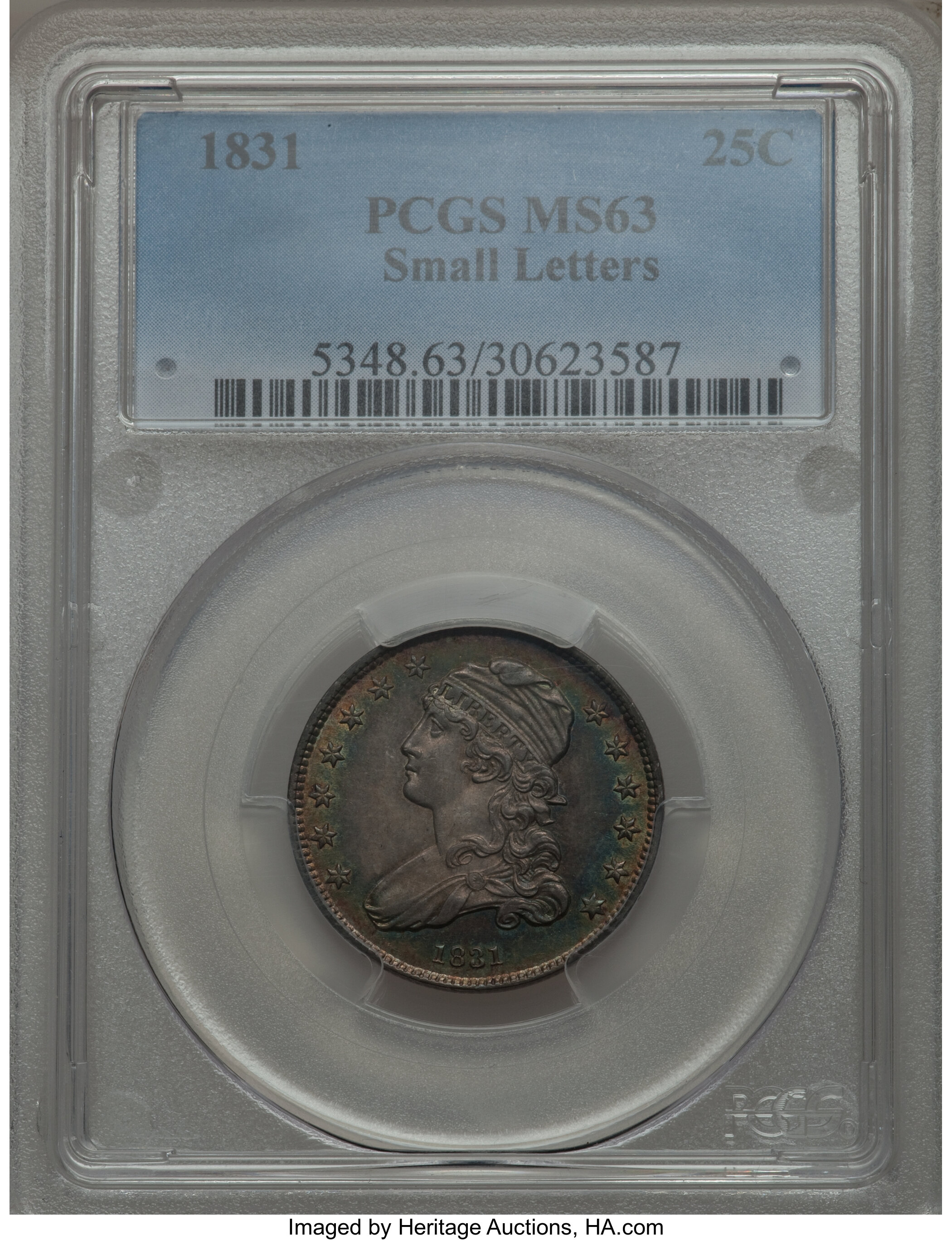 1831 25c Small Letters, B-2 AU55 CAC thumbnail 26