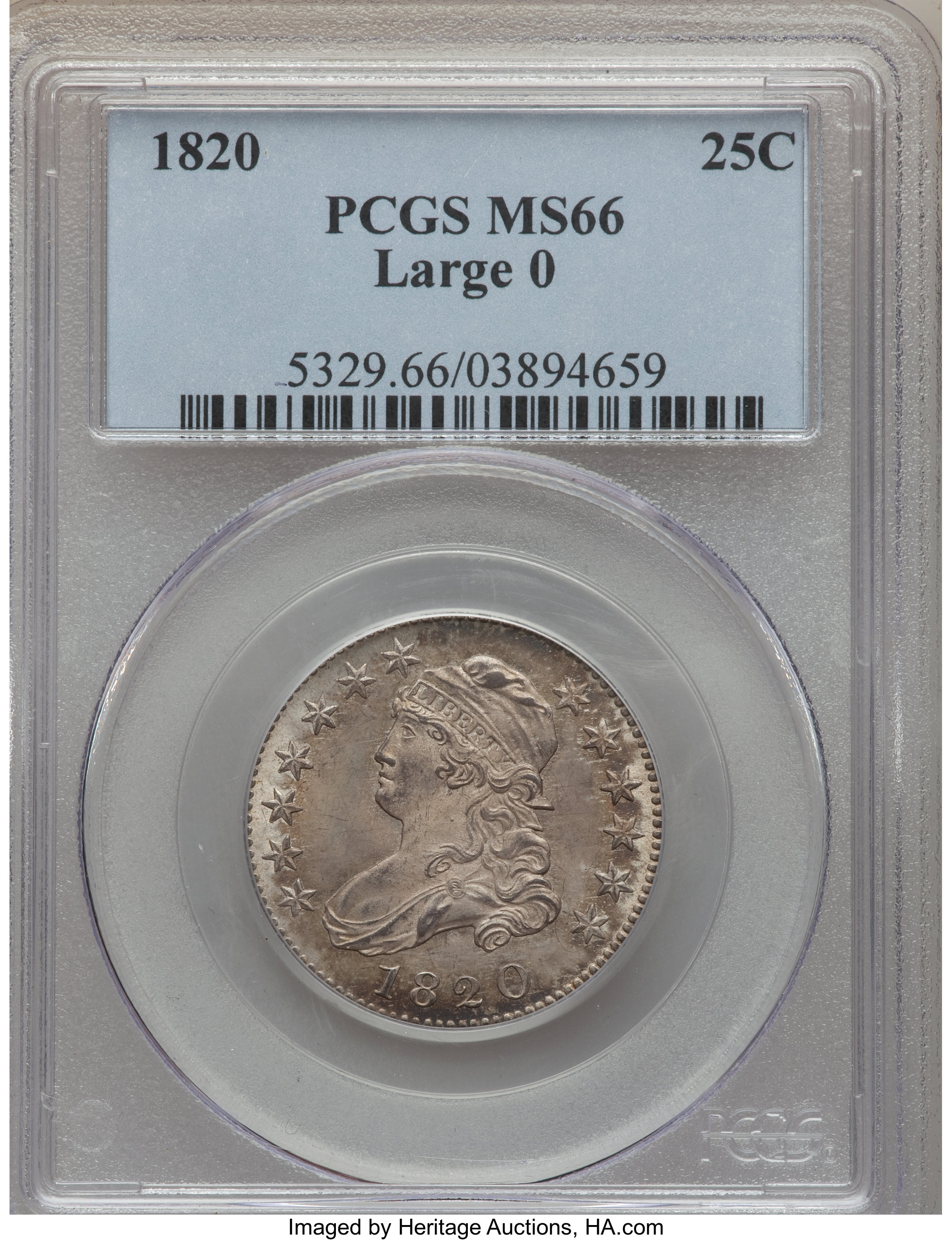 1820 25c Large 0 MS63 CAC thumbnail 15