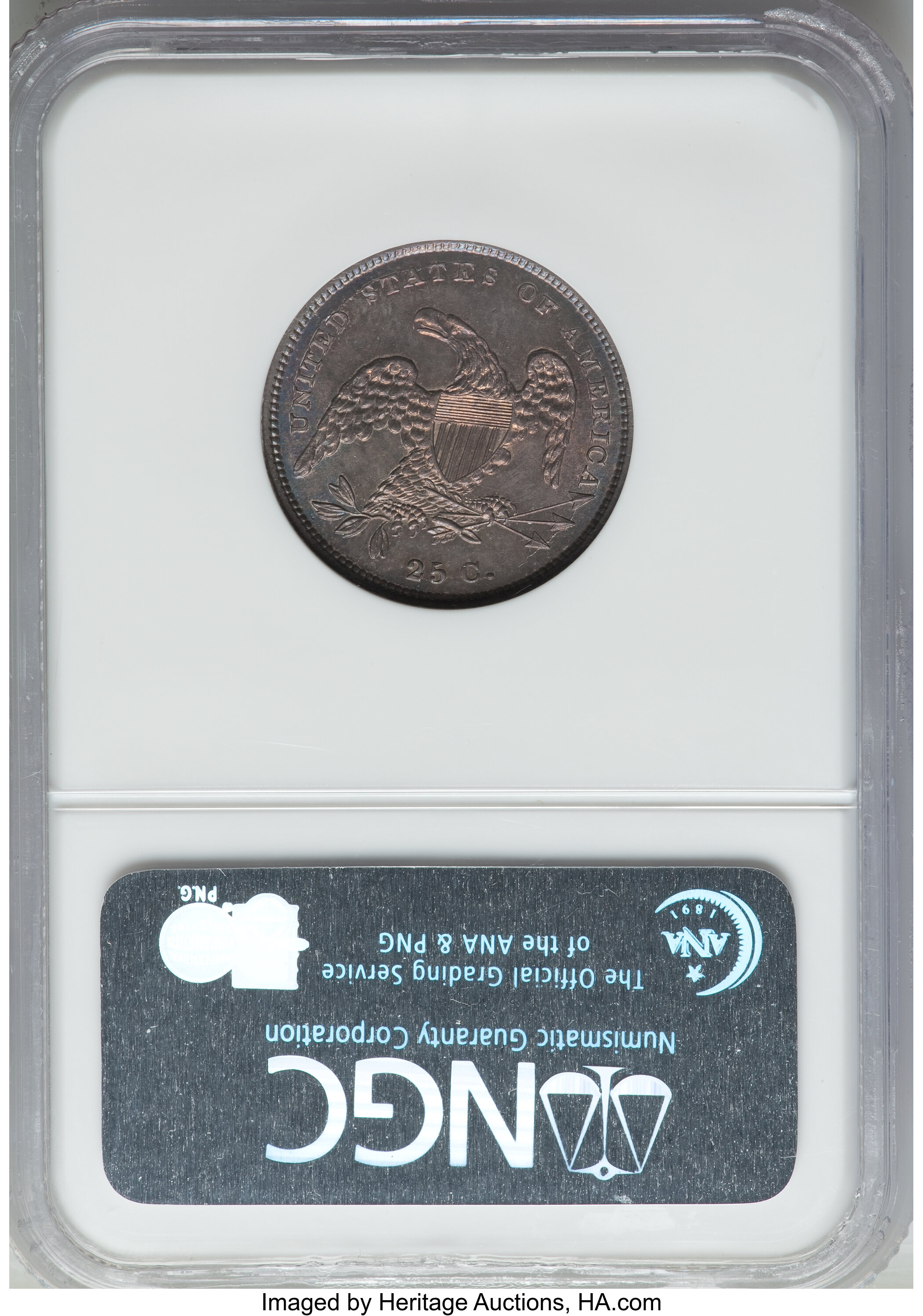1831 25c Small Letters, B-2 AU53 CAC thumbnail 22