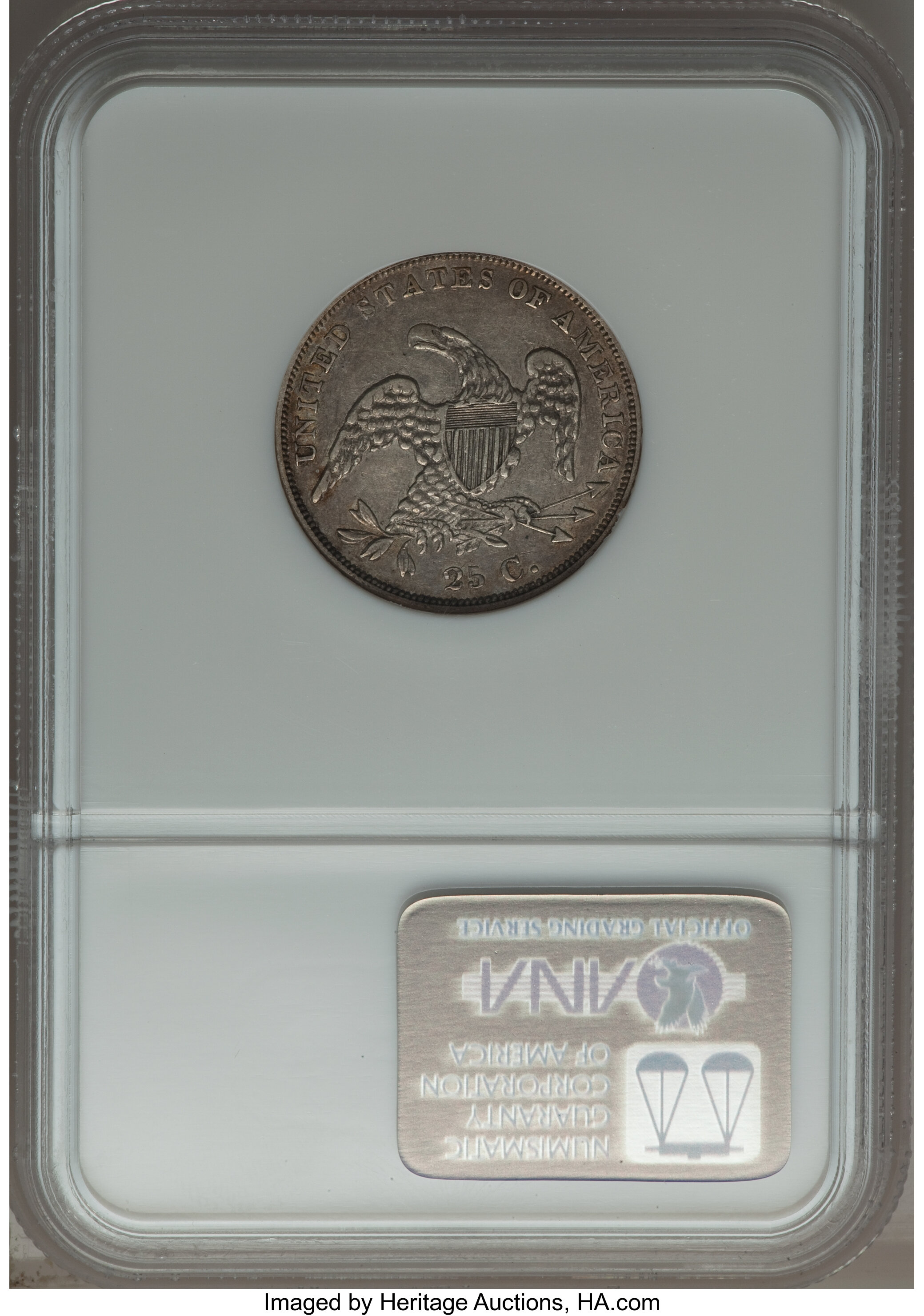 1836 25c B-3 XF45 CAC thumbnail 6