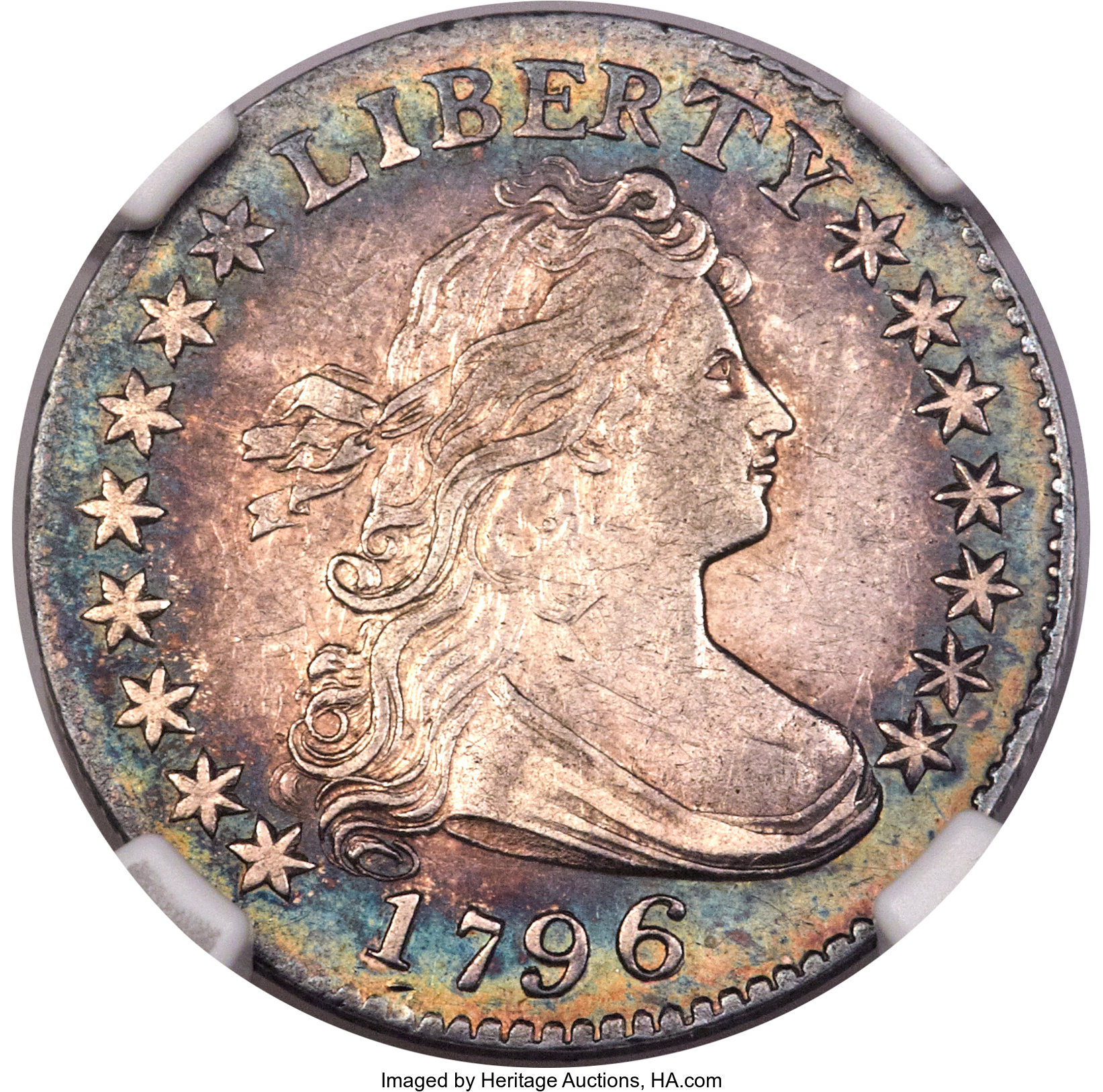 1796 10C JR-2, R.4, AU58 NGC. ...