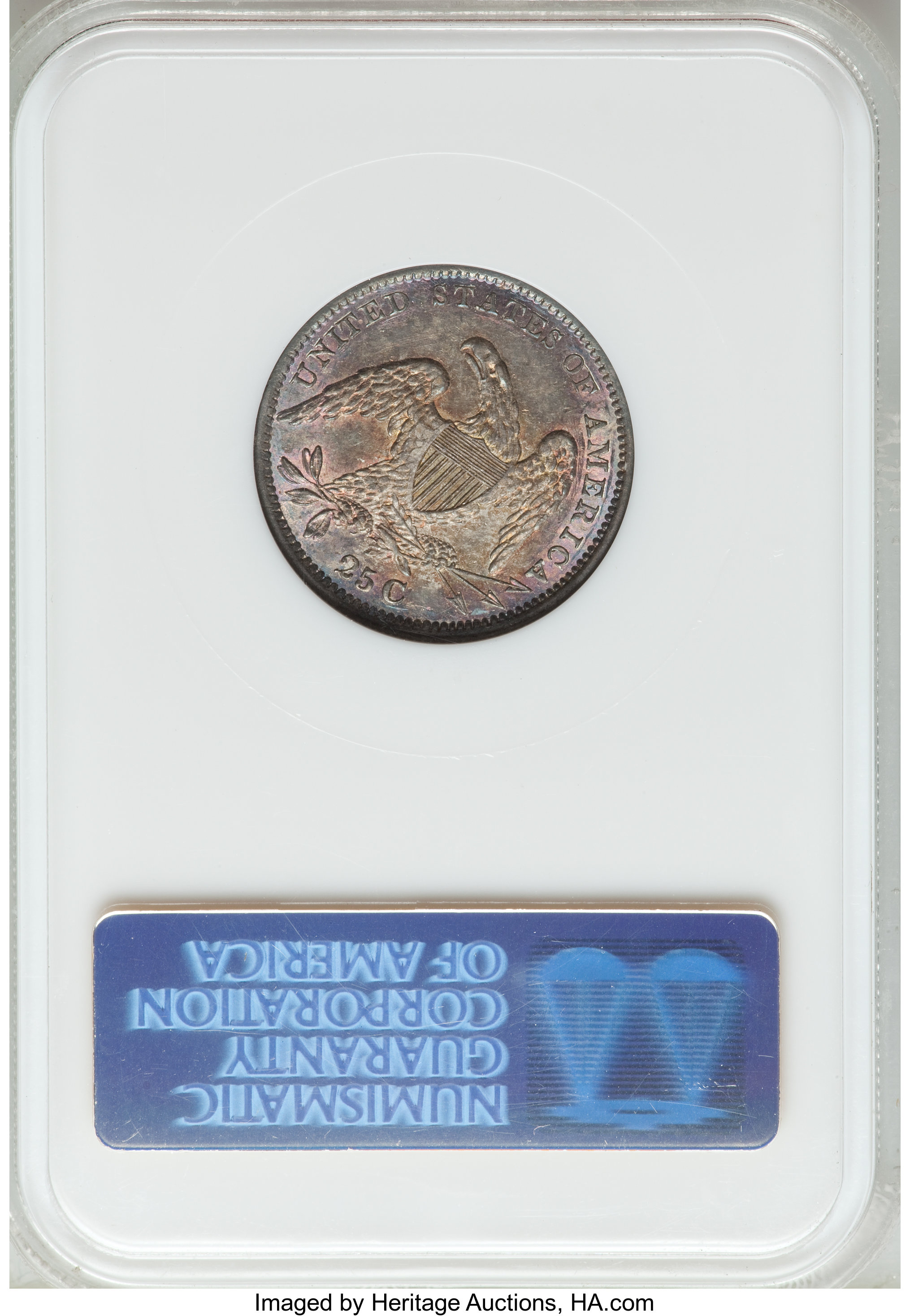 1833 25c Recut Legend Reverse, B-2, FS-901 MS64 CAC thumbnail 2