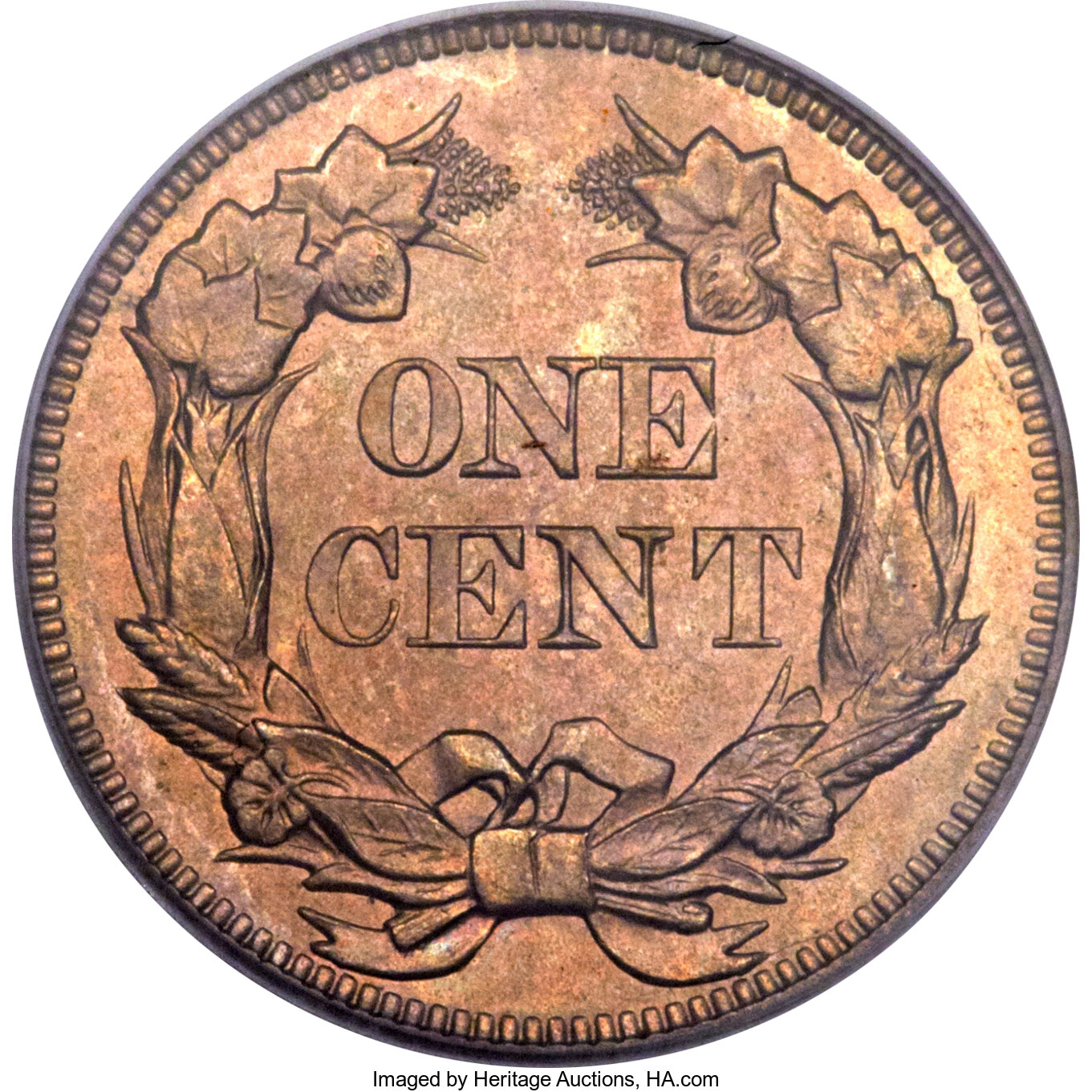 1857 1c Flying Eagle, FS-101, S-4 MS65 thumbnail 7