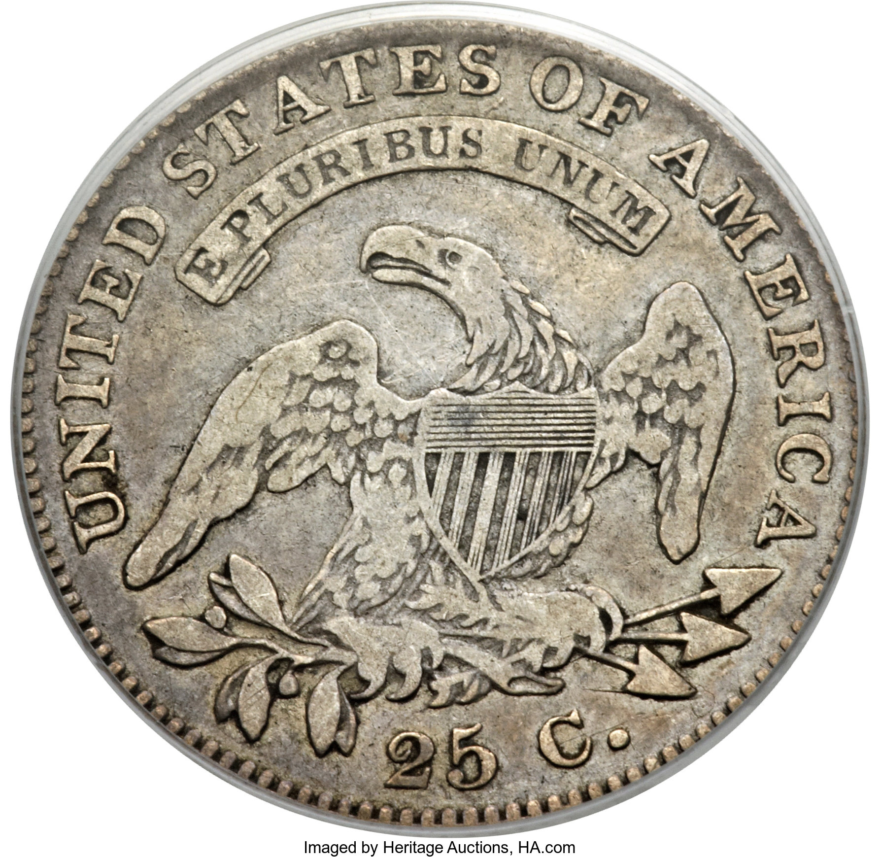 1825/4/2 25c Overdate, B-1, FS-301 VF20 thumbnail 5