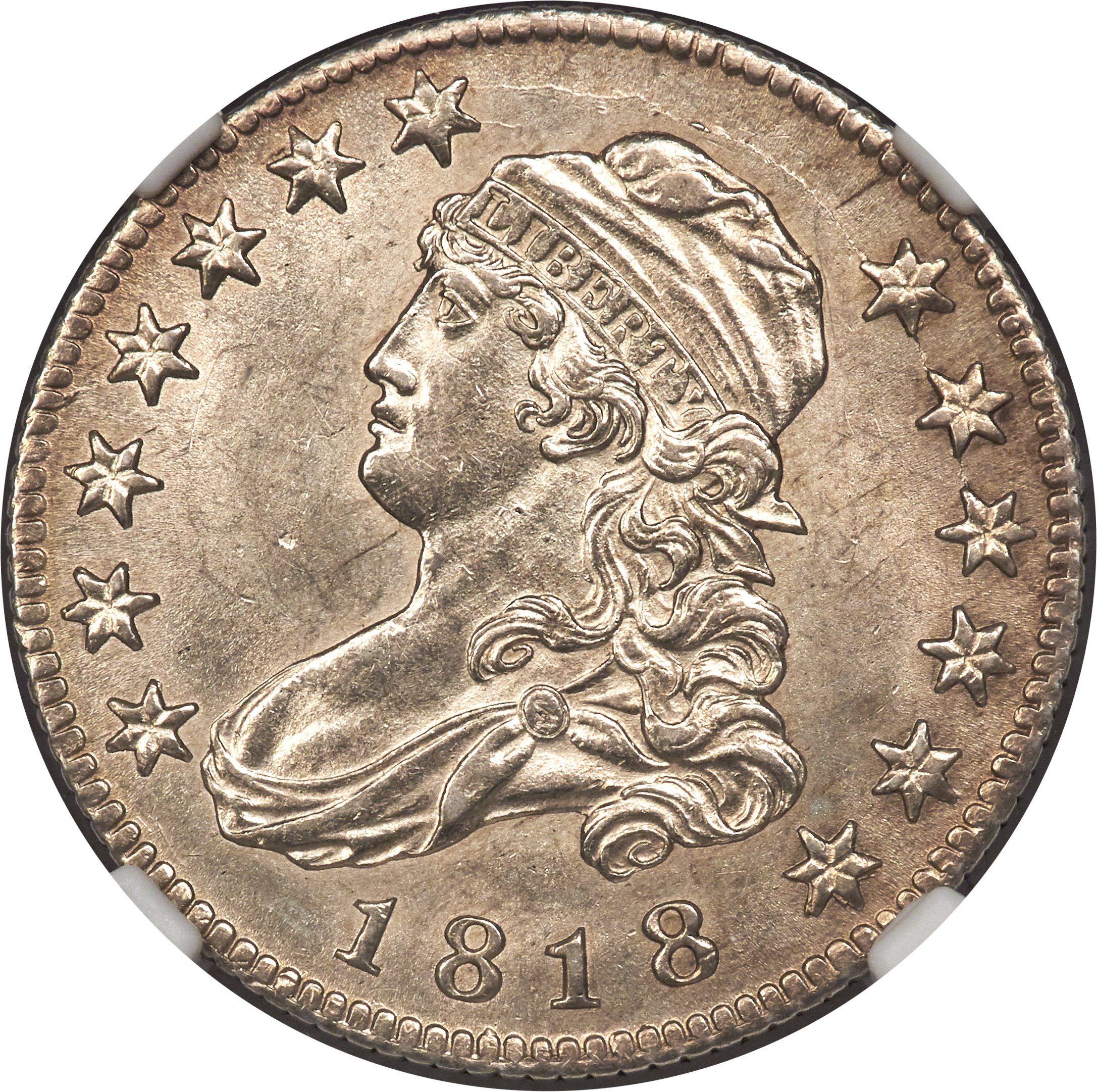 1818 25C B-2, R.1, MS63 NGC. ...