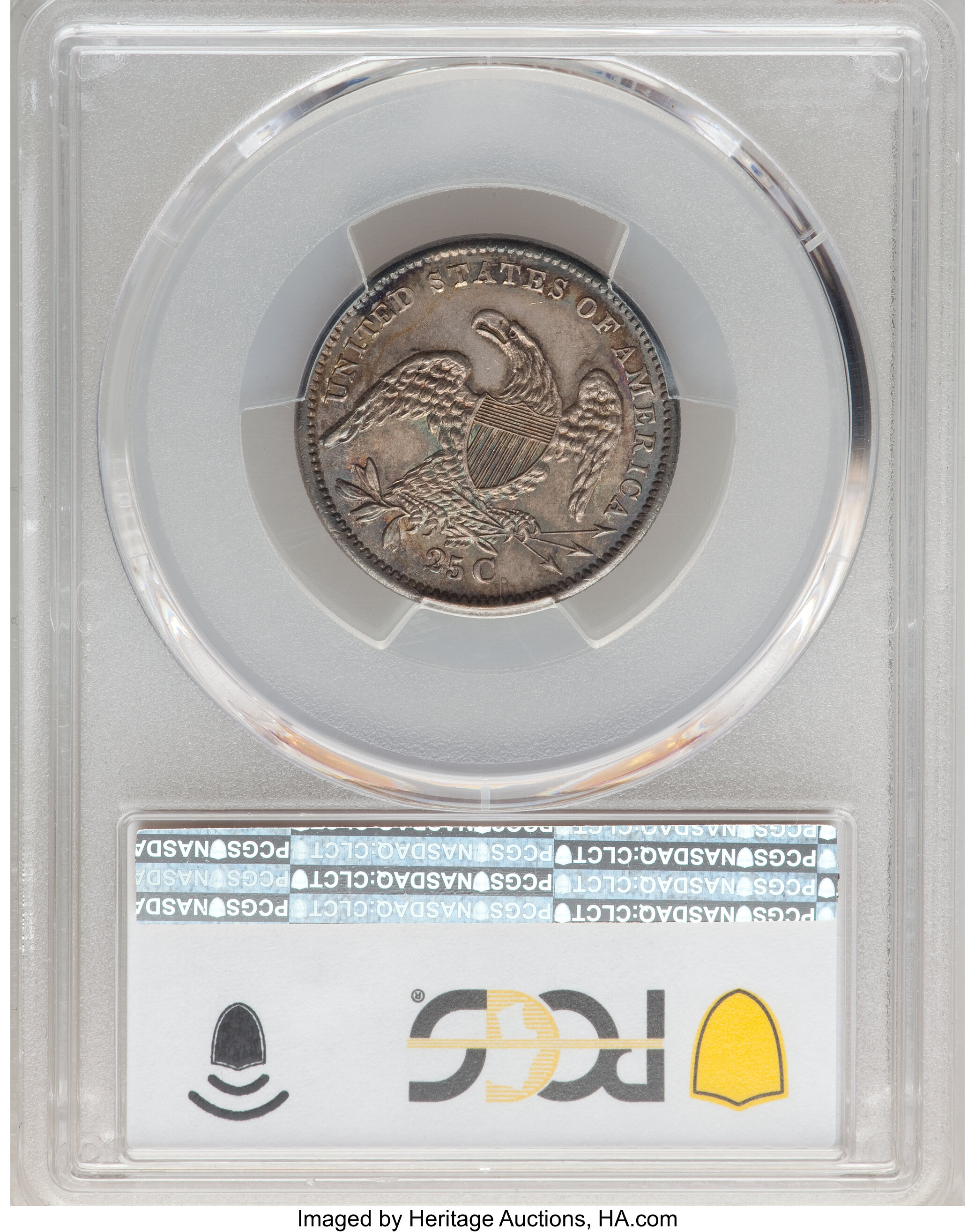 1834 25c B-2 VF20 CAC thumbnail 25