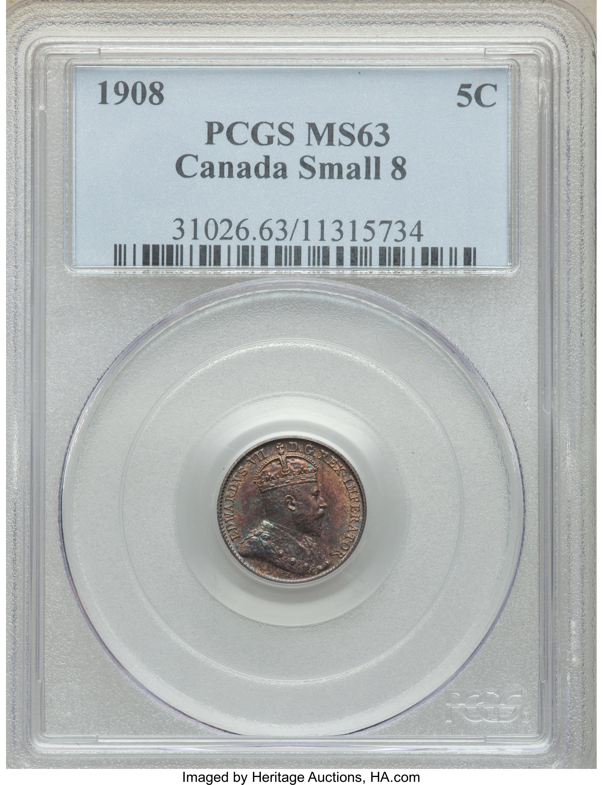 1908 5c Small 8 XF40 thumbnail 8
