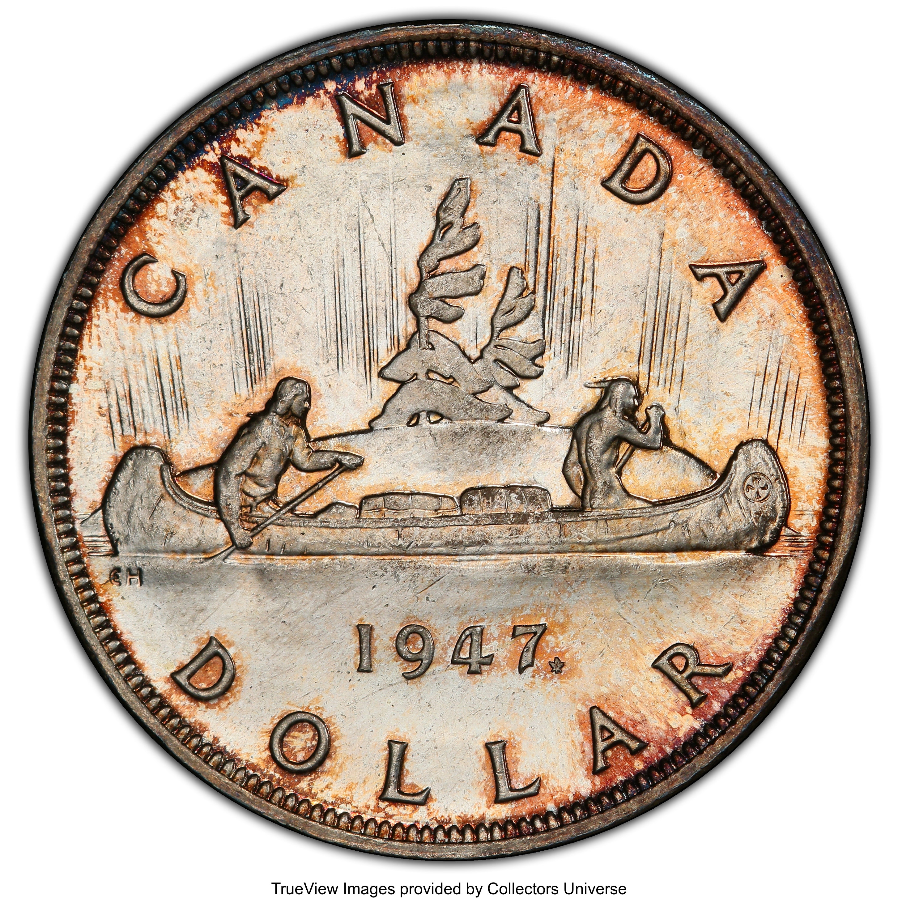 1947 S$1 Maple Leaf MS (KM-37) XF40 thumbnail 25