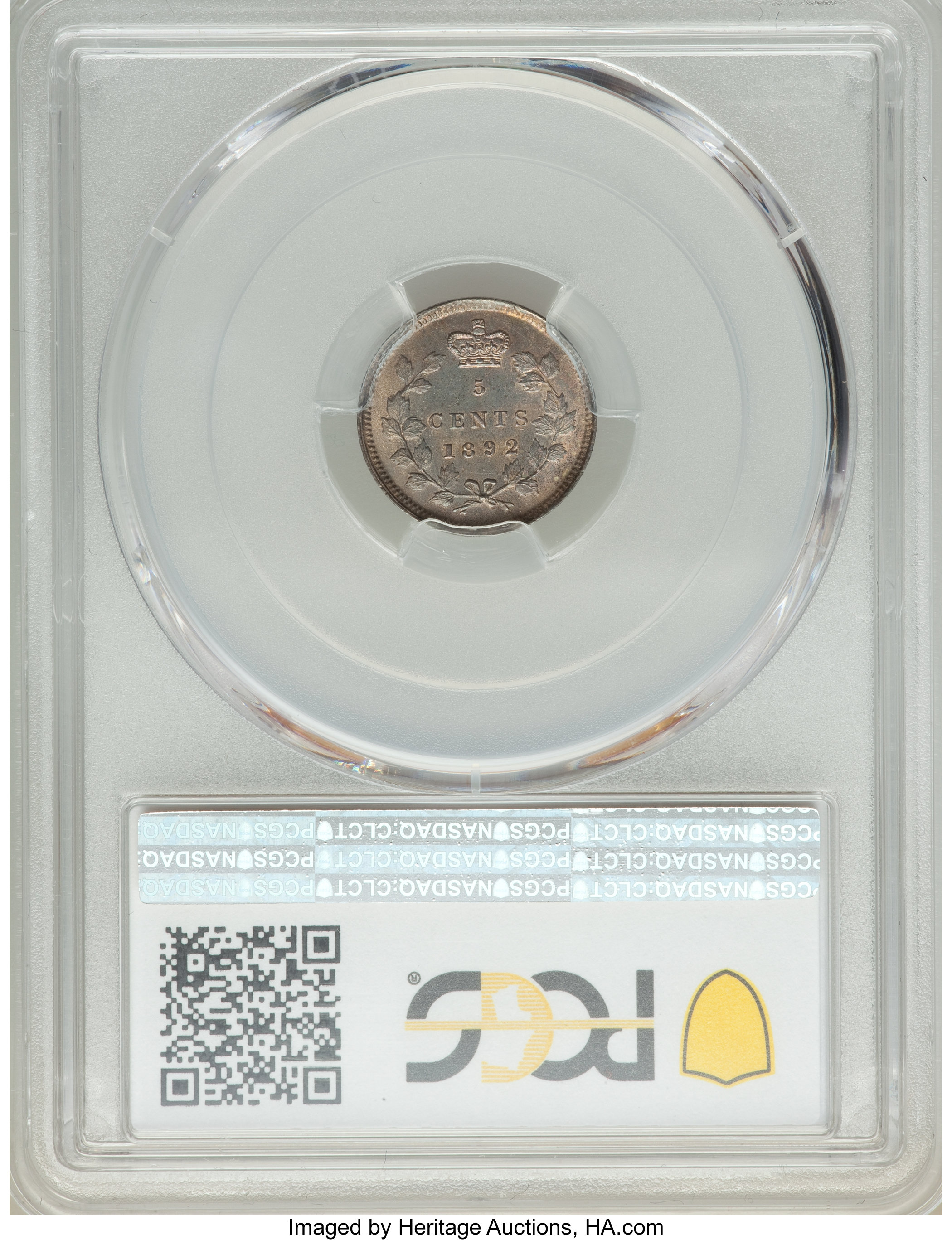 1892 5c AU50 thumbnail 2