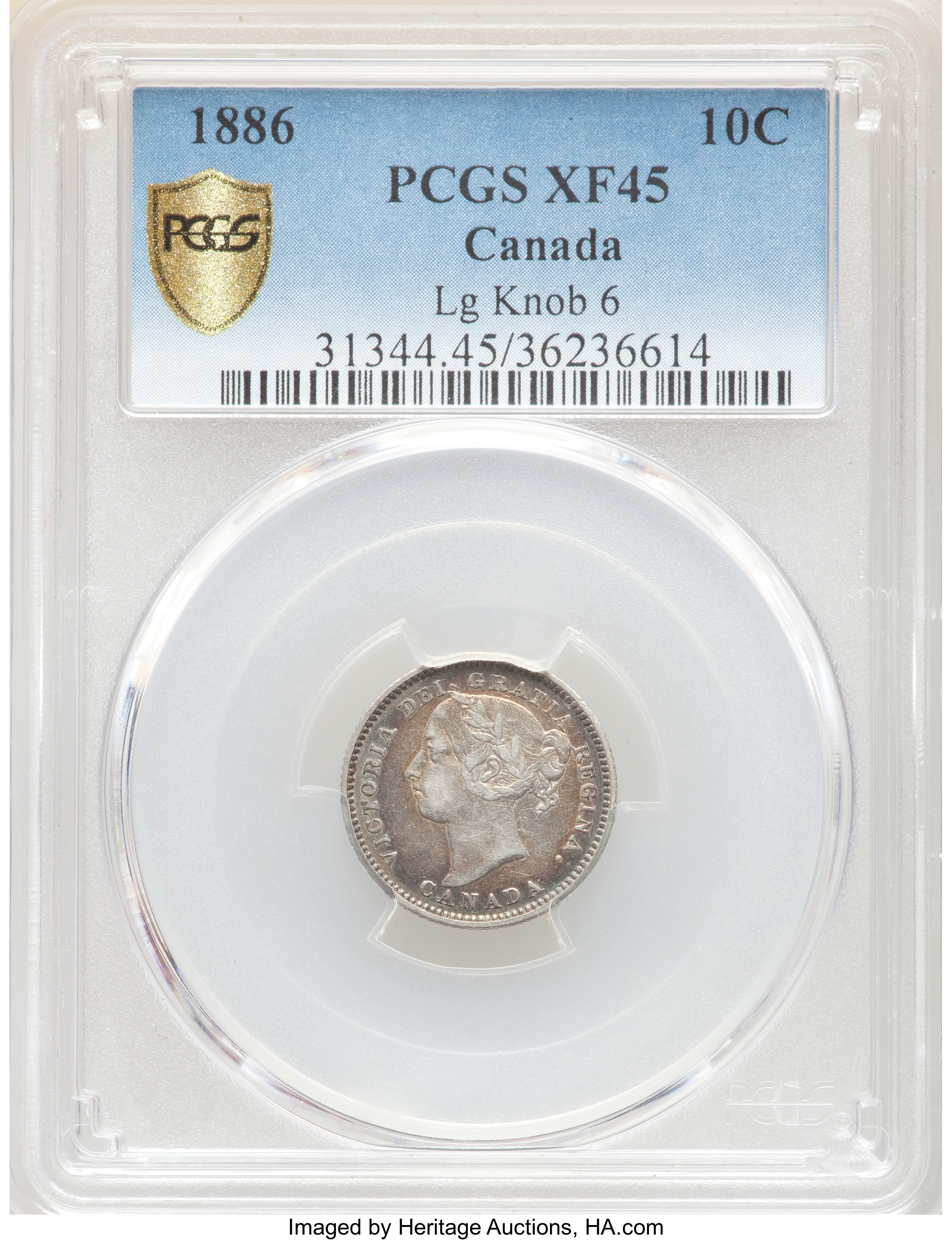 1886 10c Large Knob 6 AU50 thumbnail 6
