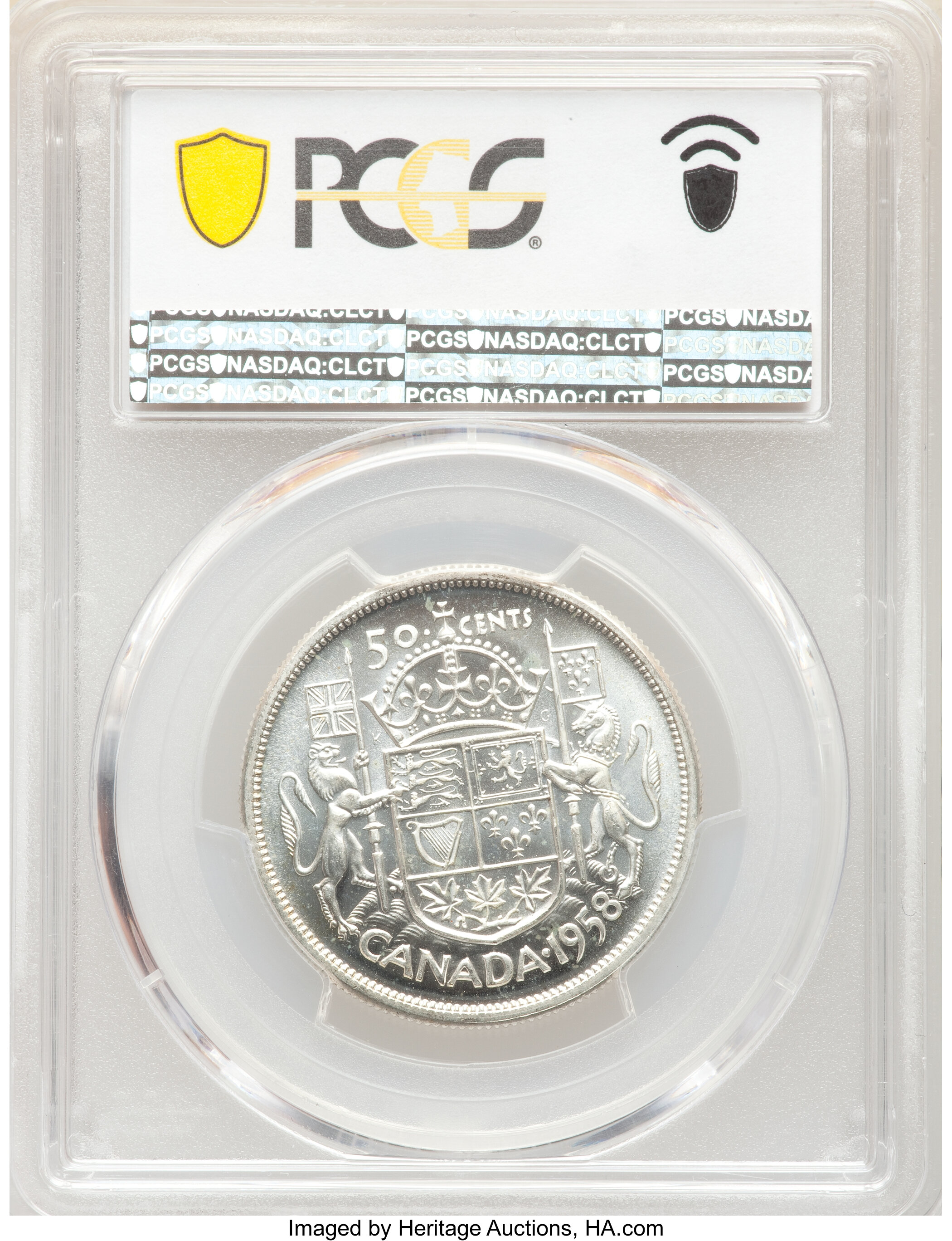 1958 50c Coat of Arms G4 thumbnail 23