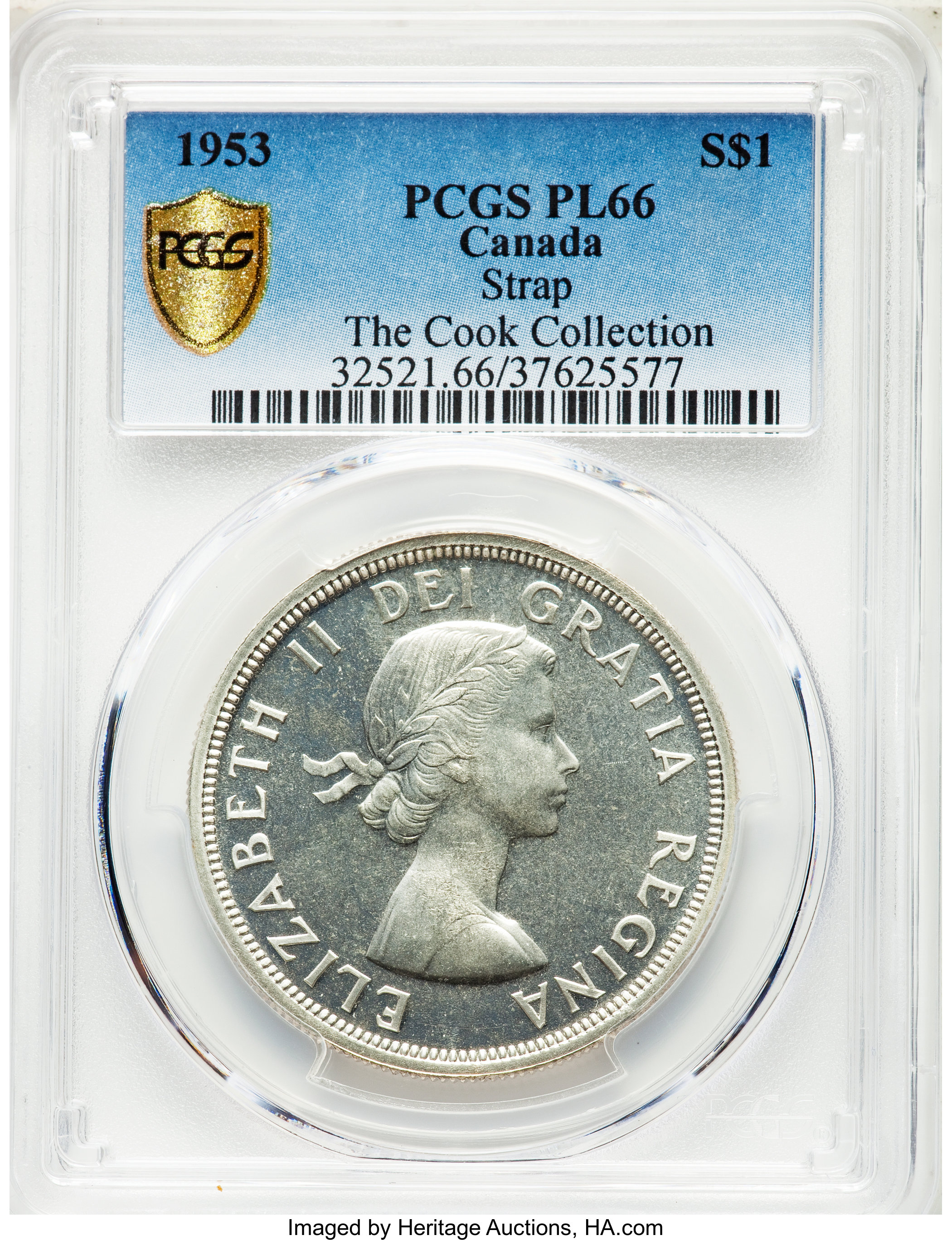 1953 S$1  Strap PL MS66 thumbnail 2