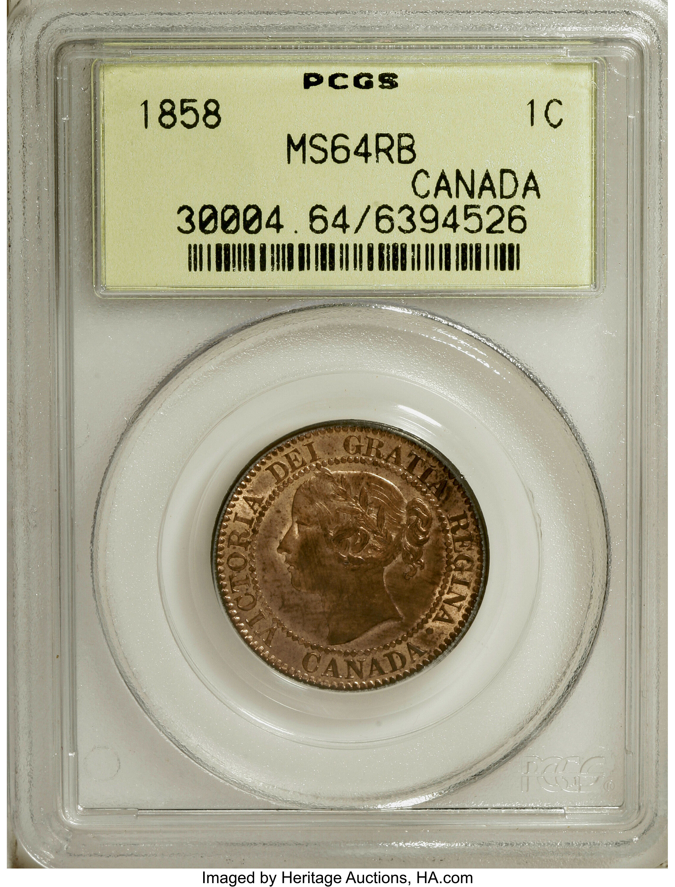 1858 1c Province of Canada, Broken Vine MS RB MS64 RB thumbnail 18