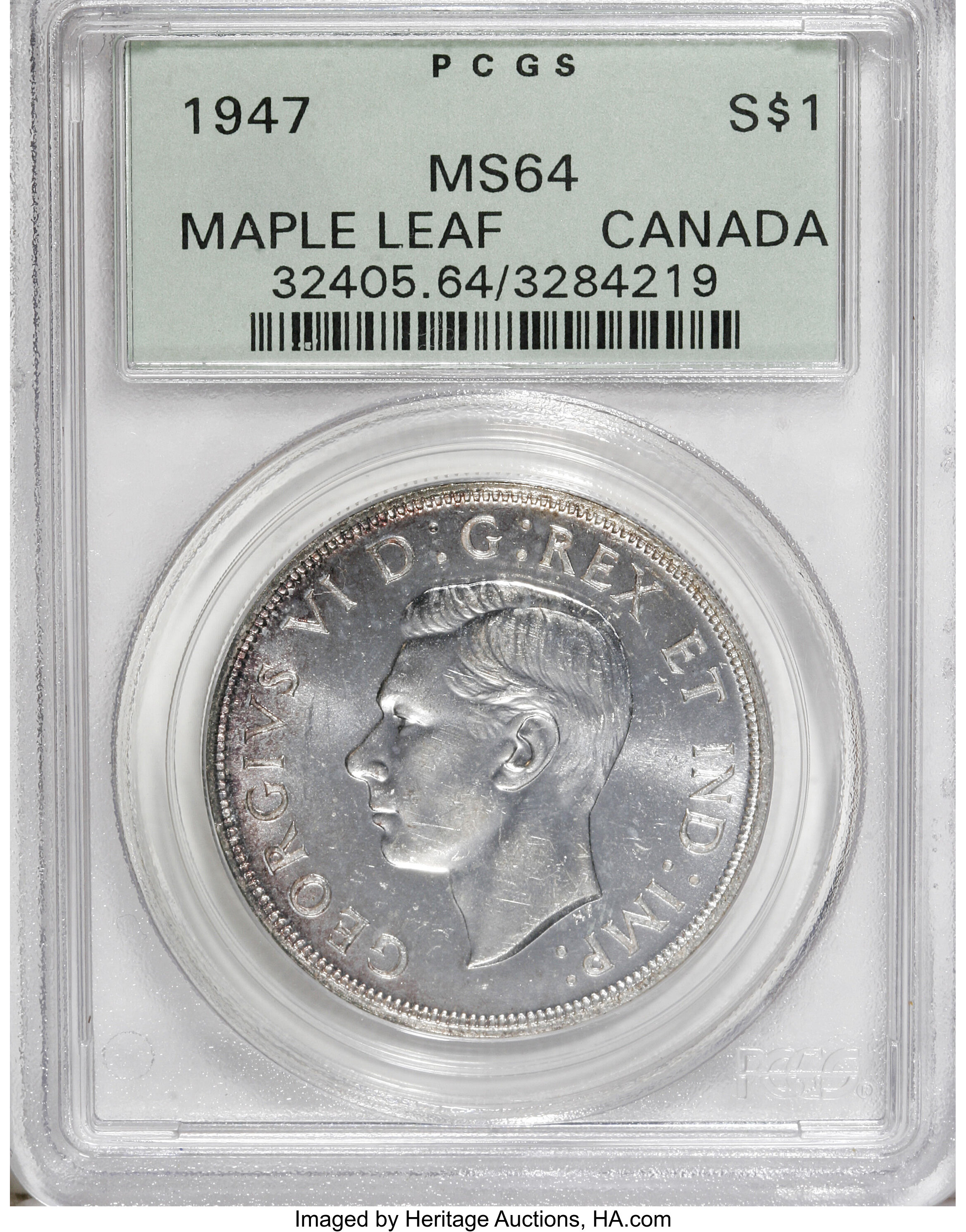 1947 S$1 Maple Leaf MS (KM-37) MS64 thumbnail 15