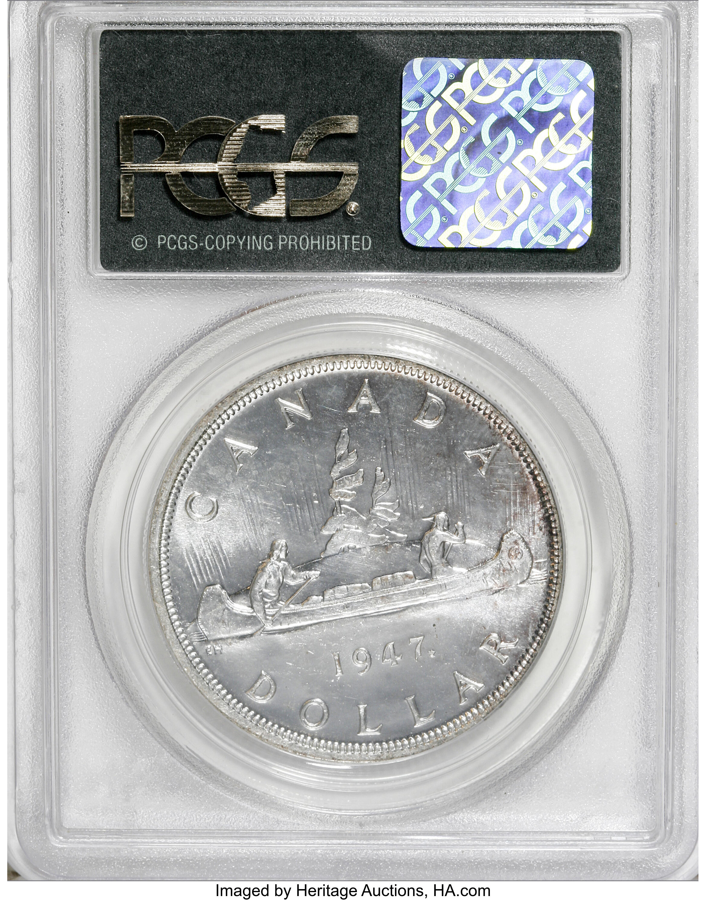 1947 S$1 Maple Leaf MS (KM-37) MS64 thumbnail 16