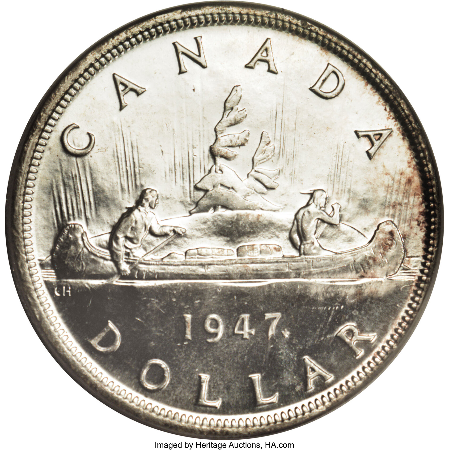 1947 S$1 Maple Leaf MS (KM-37) MS64 thumbnail 17