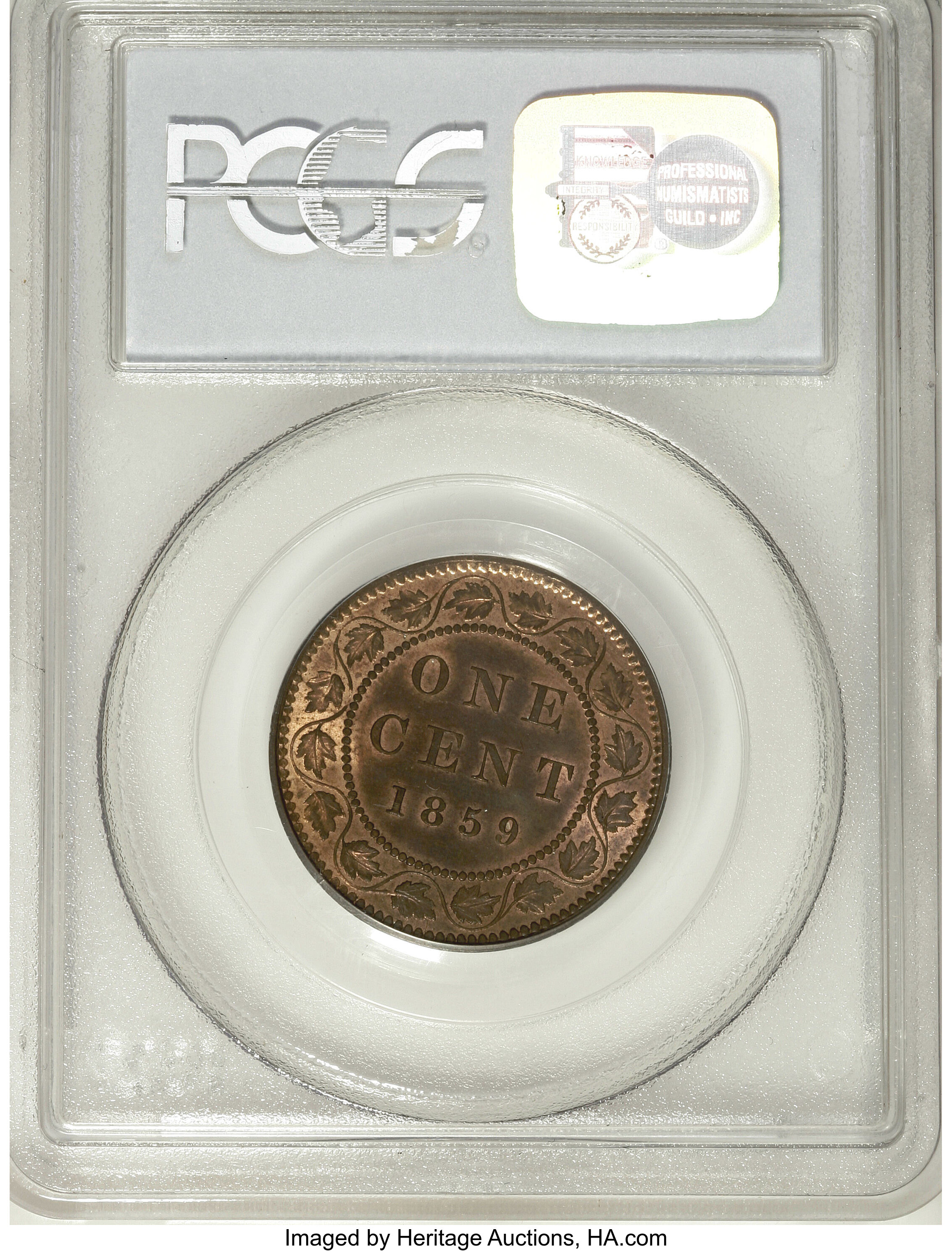 1859 1c Province of Canada, Narrow 9 MS RB MS63 RB thumbnail 20