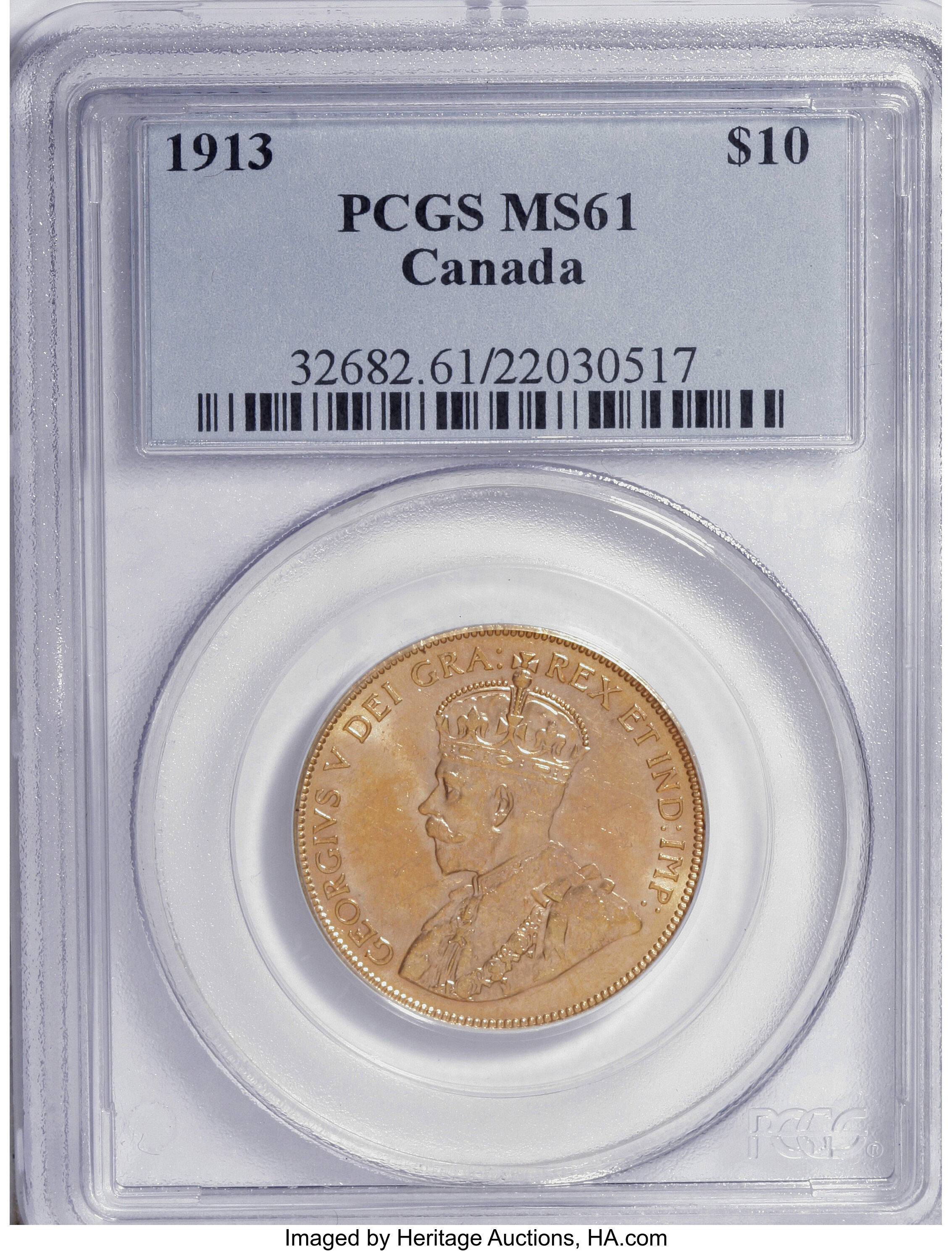 Canada: George V gold 10 Dollars 1913,...