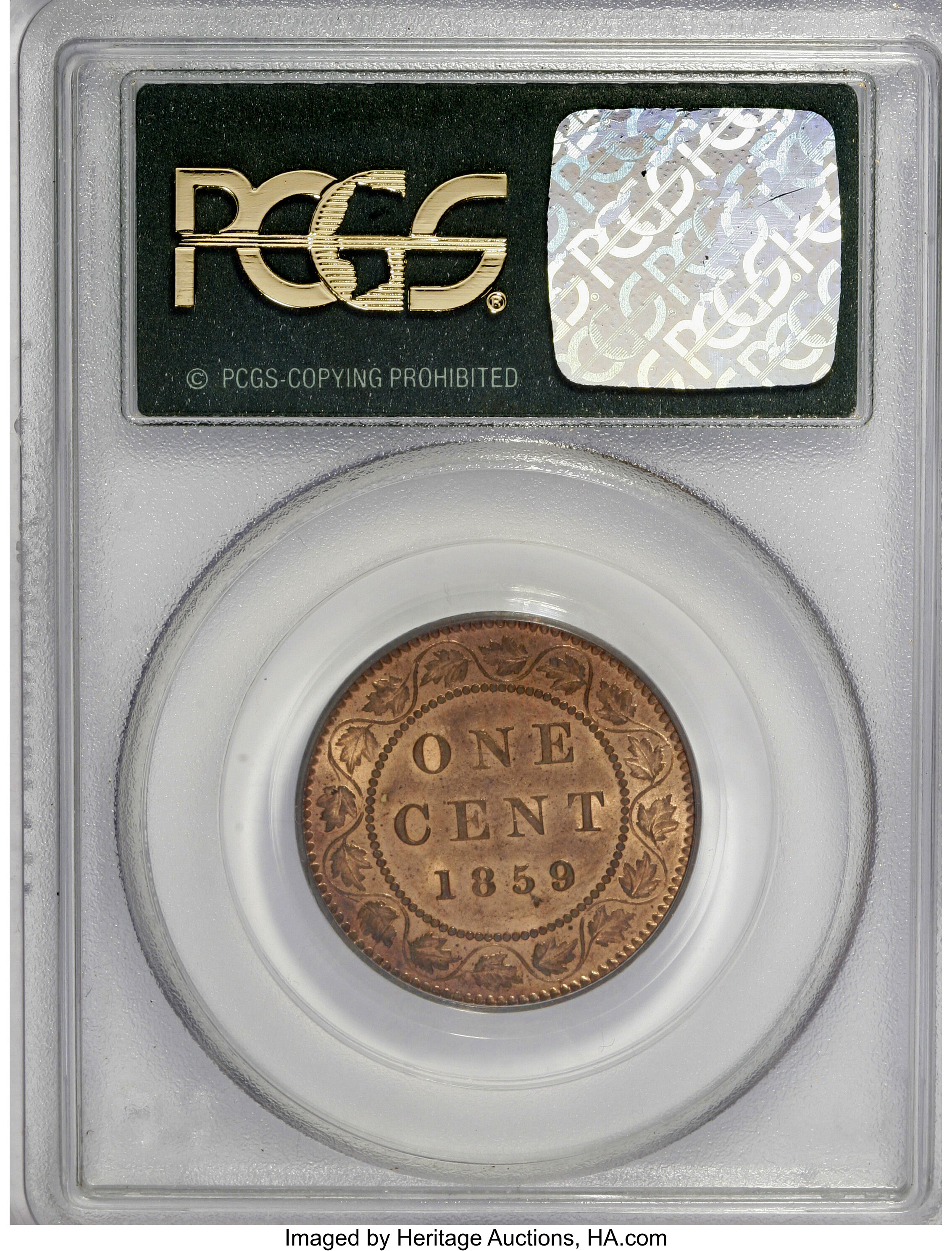 1859/8 1c Province of Canada, Medal Alignment, Wide 9 MS RB MS64 RB thumbnail 7