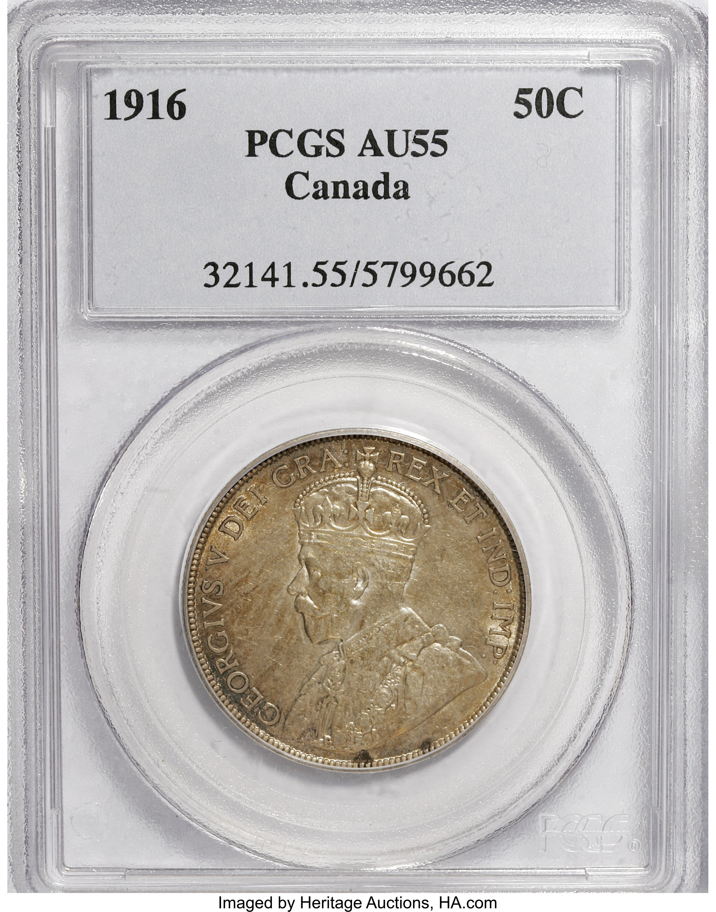 Canada: George V 50 Cents 1916,...