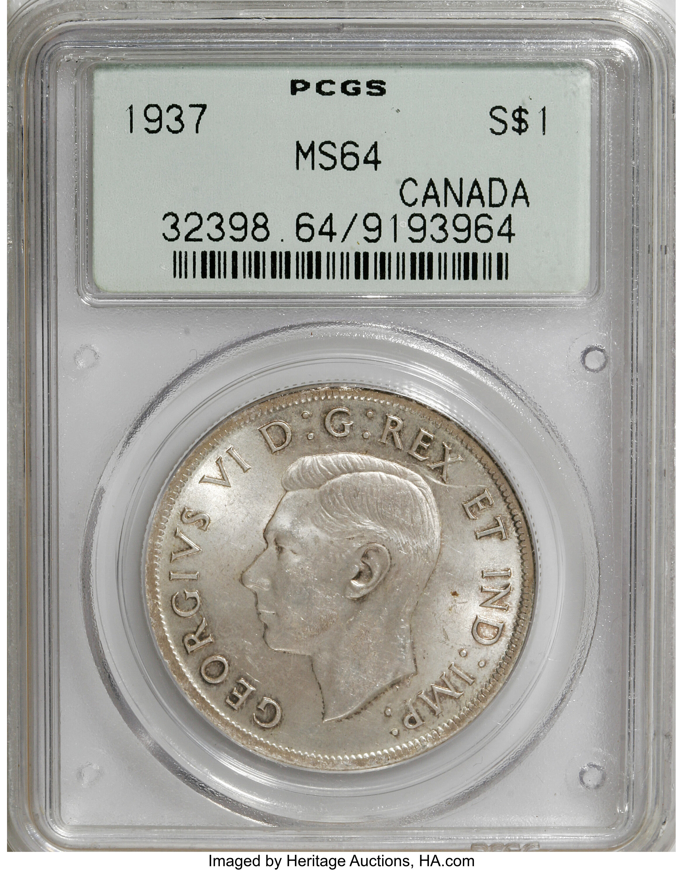 Canada: George VI Dollar 1937,...