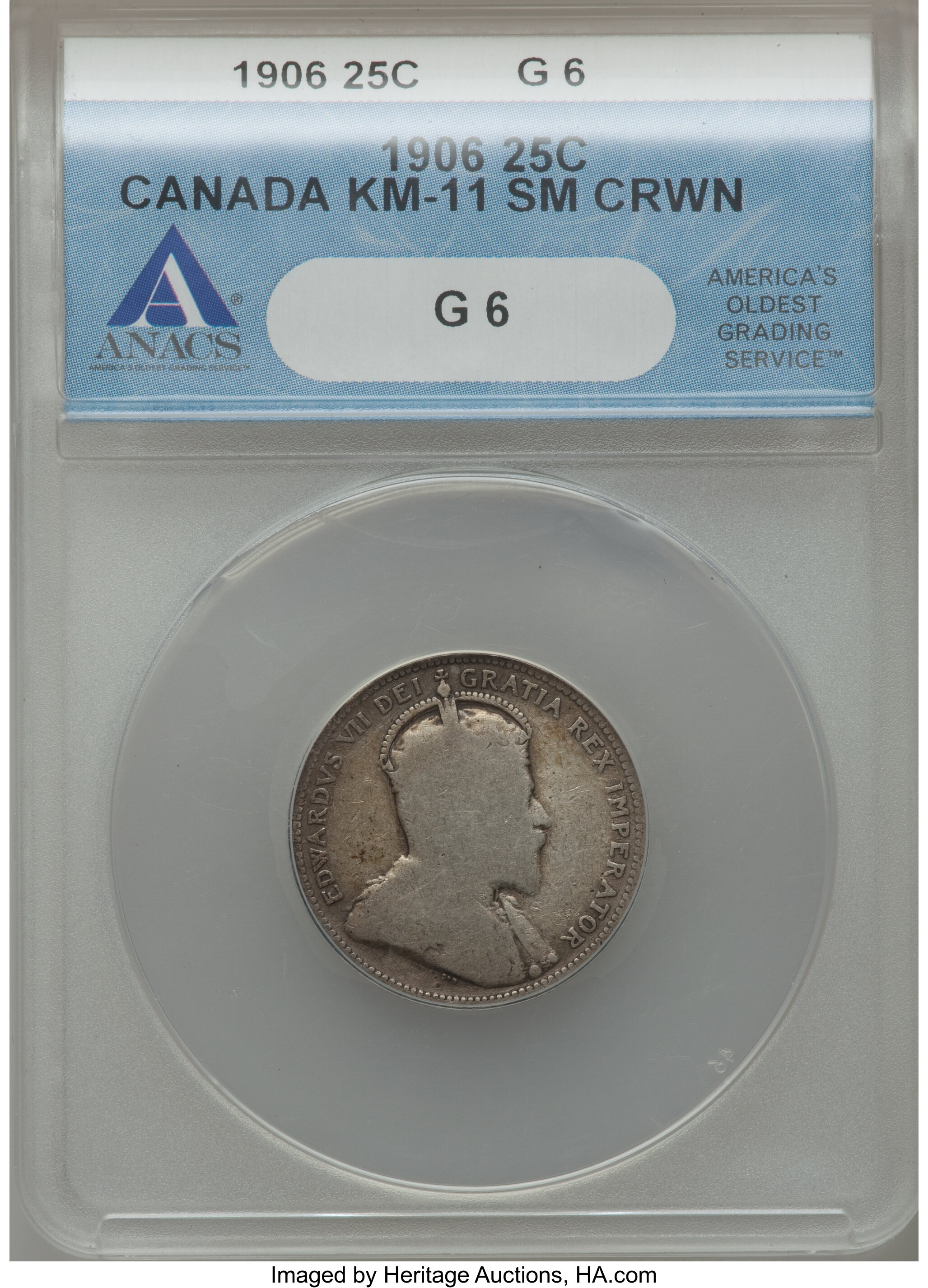 1906 25c Large Crown VF20 thumbnail 2