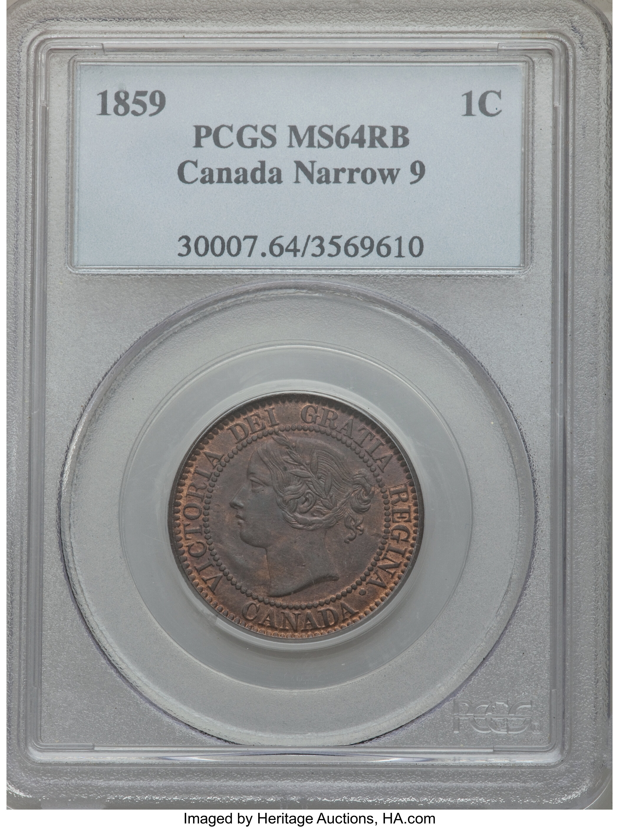 Canada: Victoria Cent 1859 Narrow 9, ...