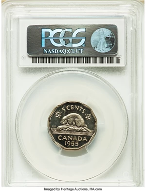 image for: Canada: Elizabeth II Prooflike 5 Cents 1955 PL67 PCGS,...