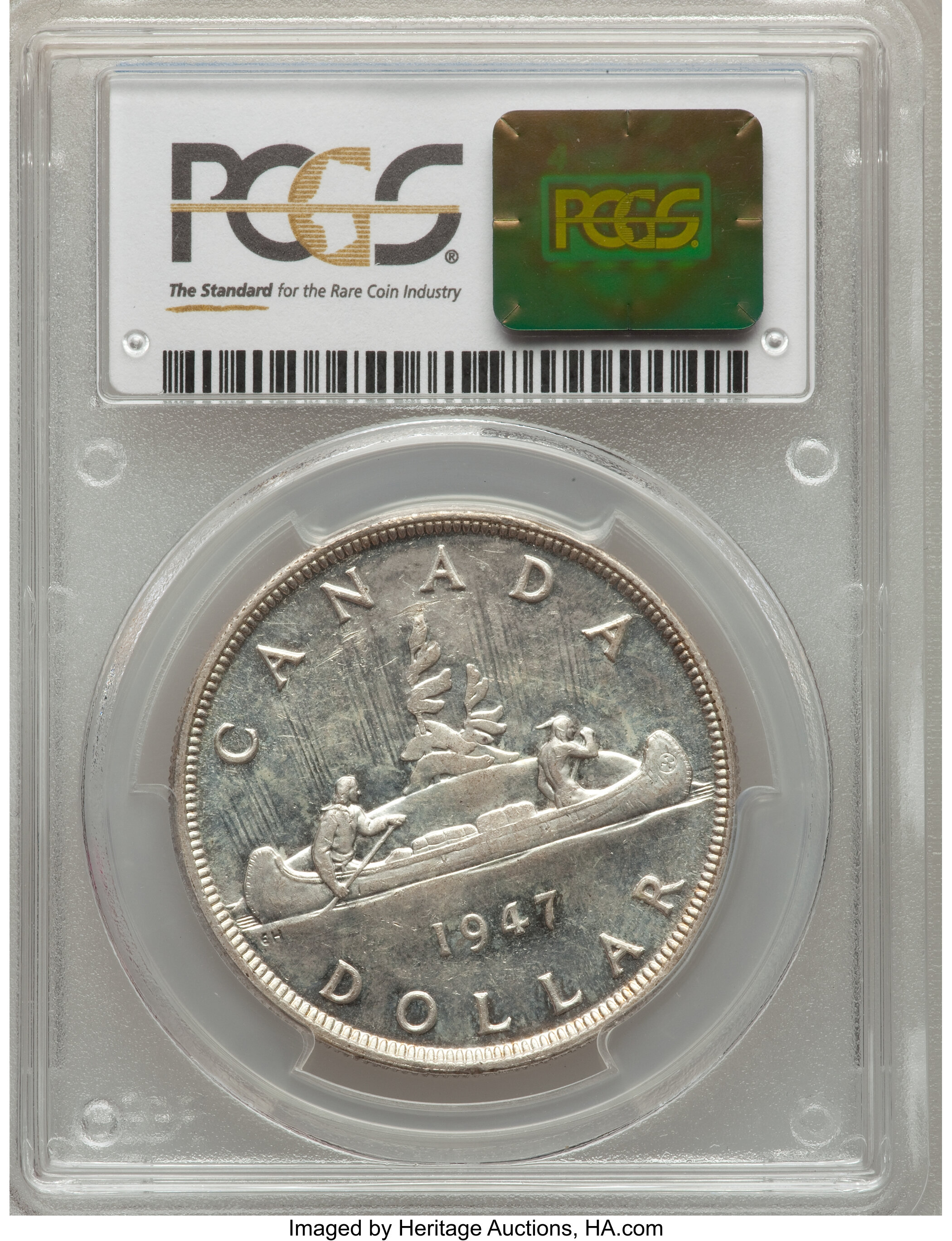 1947 S$1 Pointed 7  MS (KM-37) MS63 thumbnail 11
