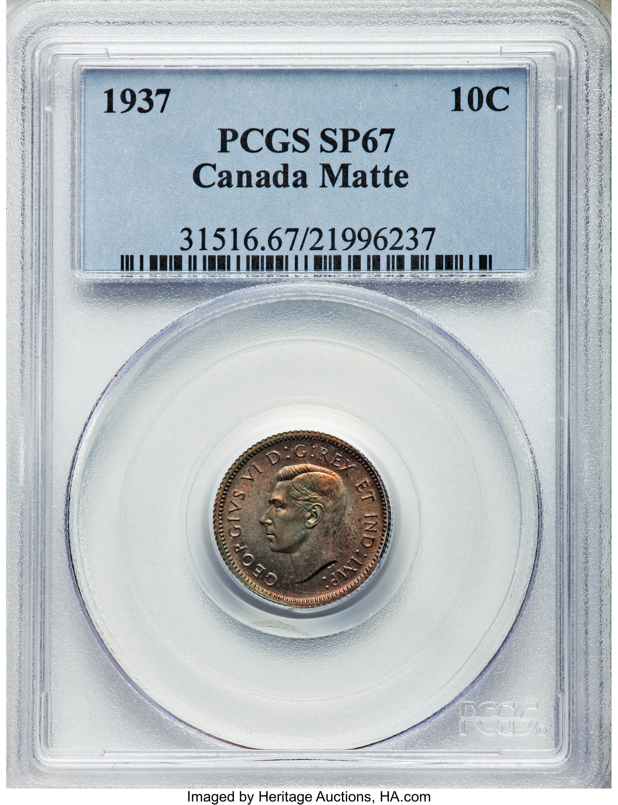 1937 10c Bluenose, Matte MS67 thumbnail 15