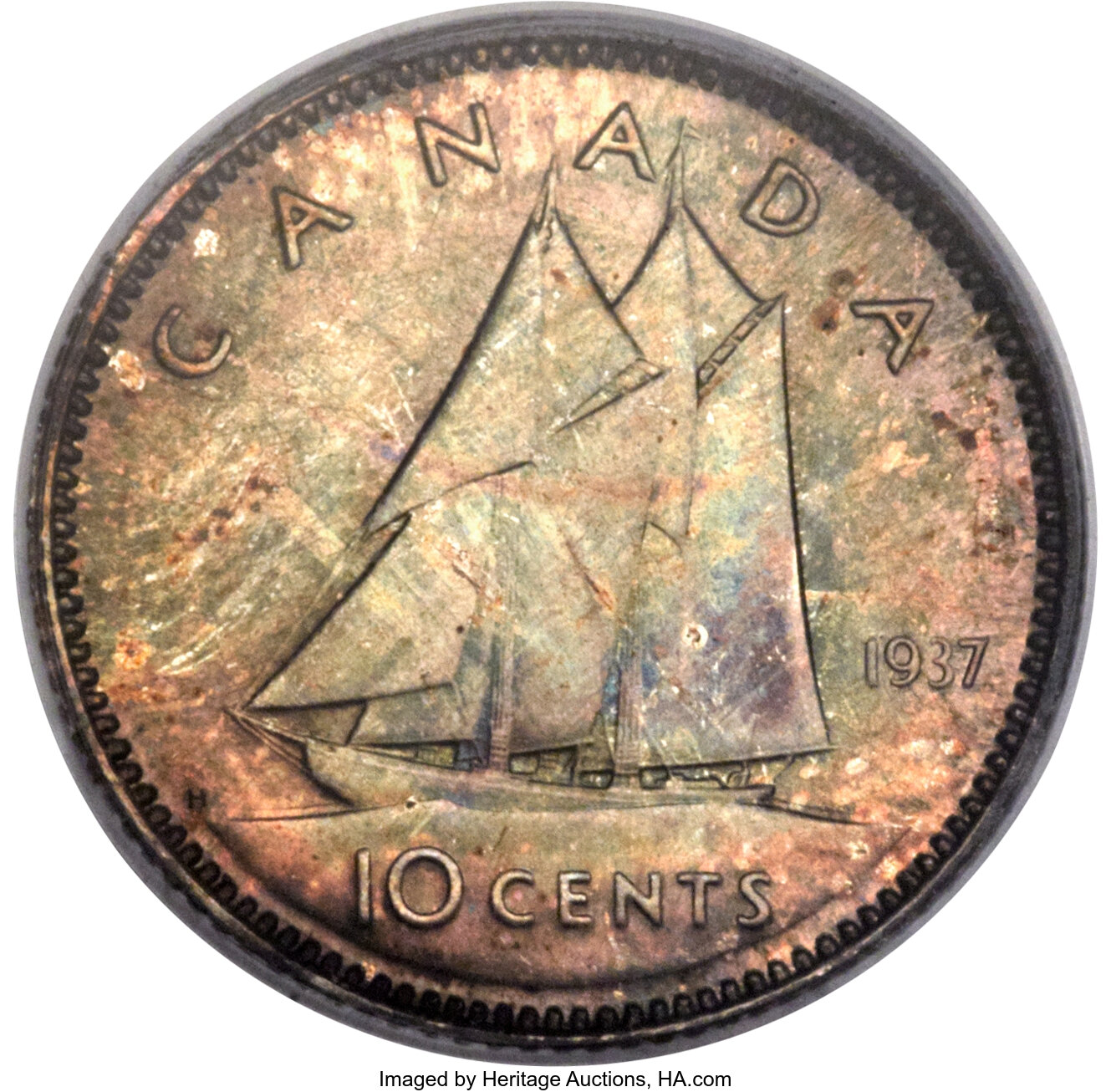 1937 10c Bluenose, Matte MS67 thumbnail 17