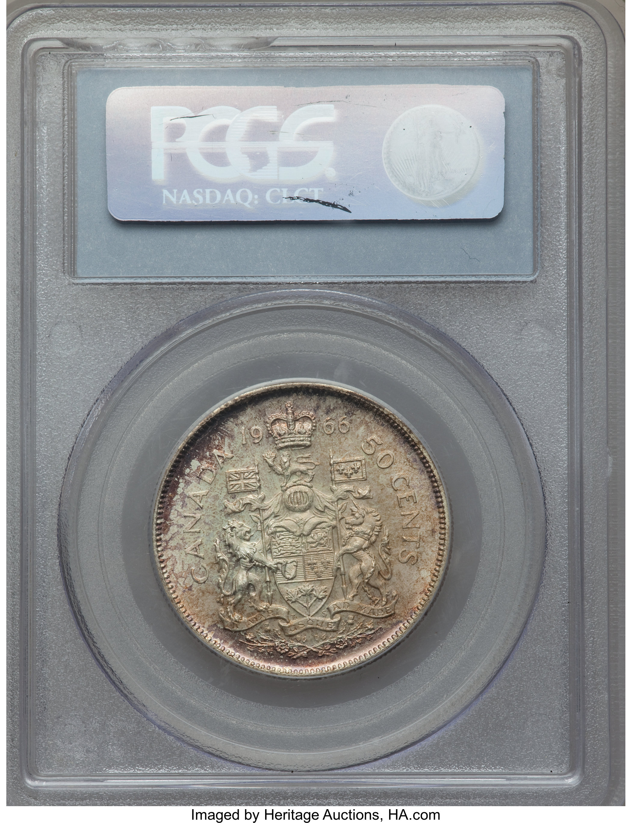 1966 50c Coat of Arms VG10 thumbnail 2