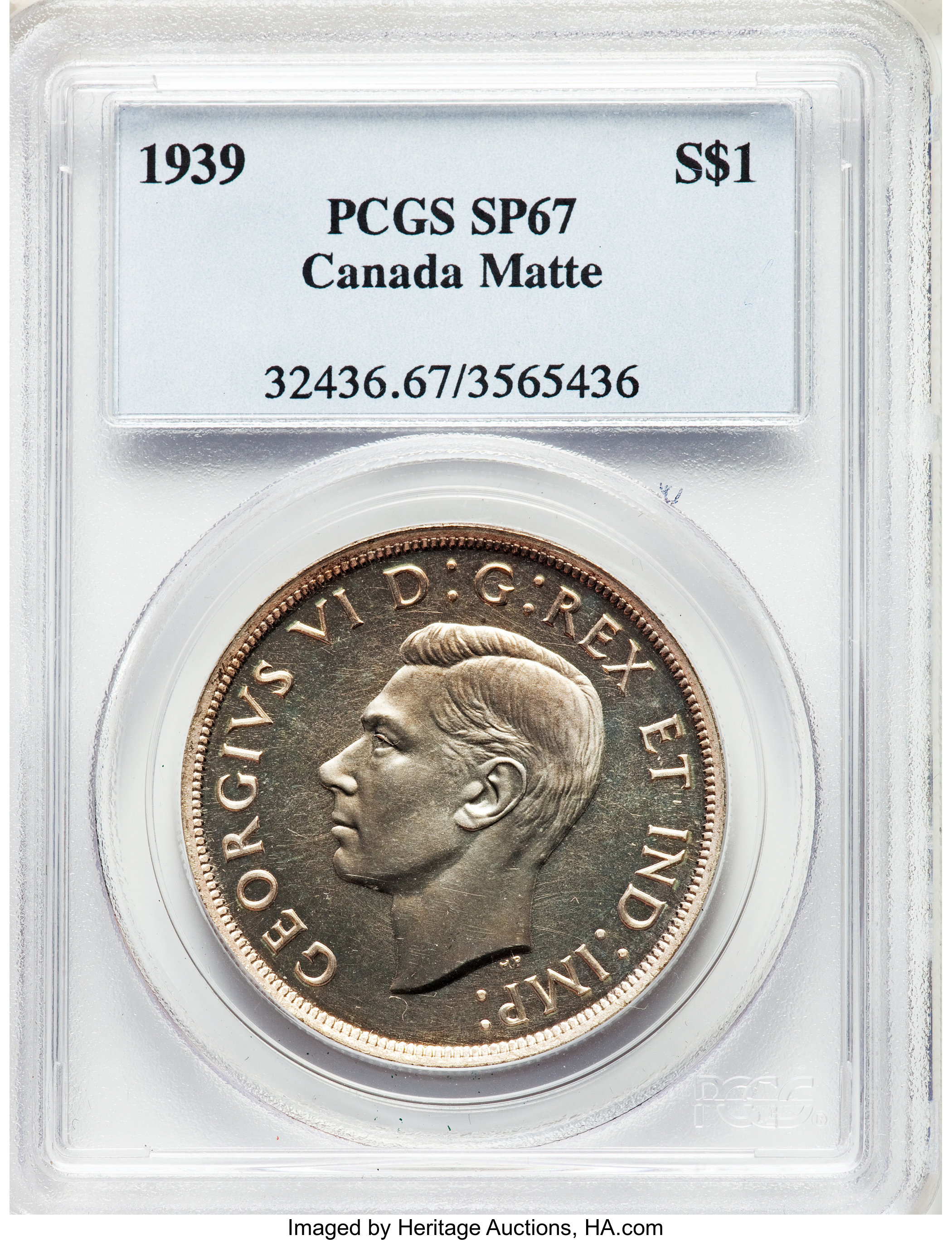 1939 S$1  Royal Visit , Matt MS67 thumbnail 6