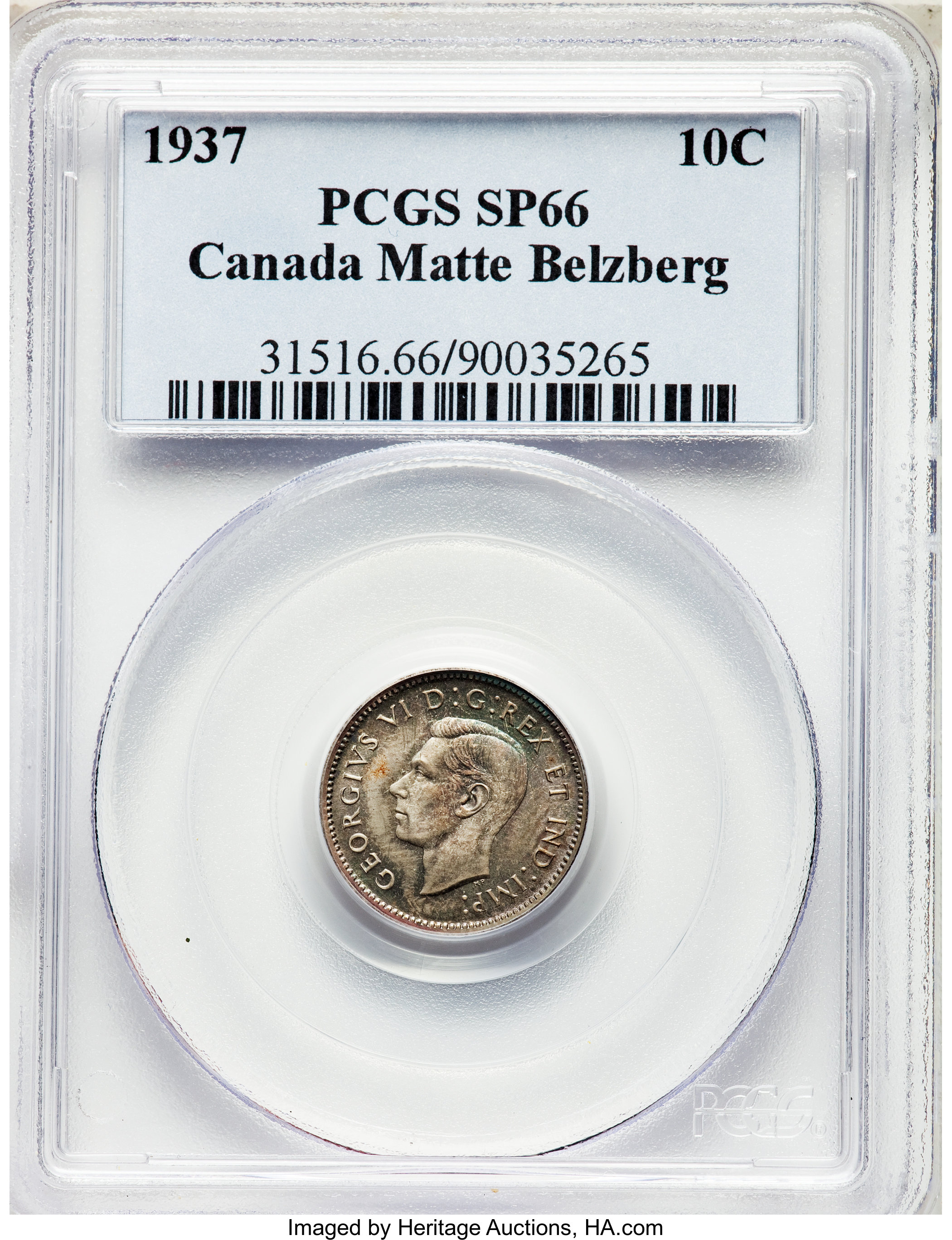 1937 10c Bluenose, Matte MS64 thumbnail 6