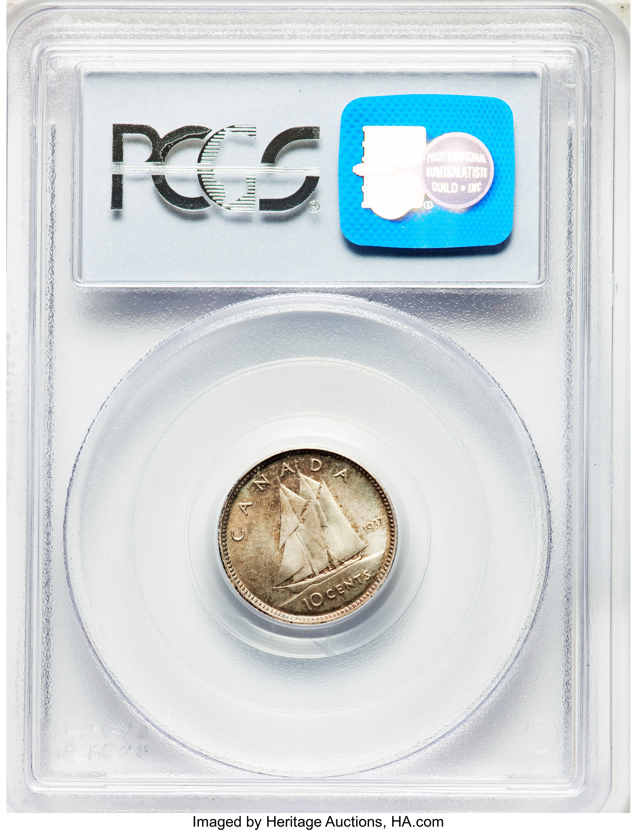 1937 10c Bluenose, Matte MS64 thumbnail 7